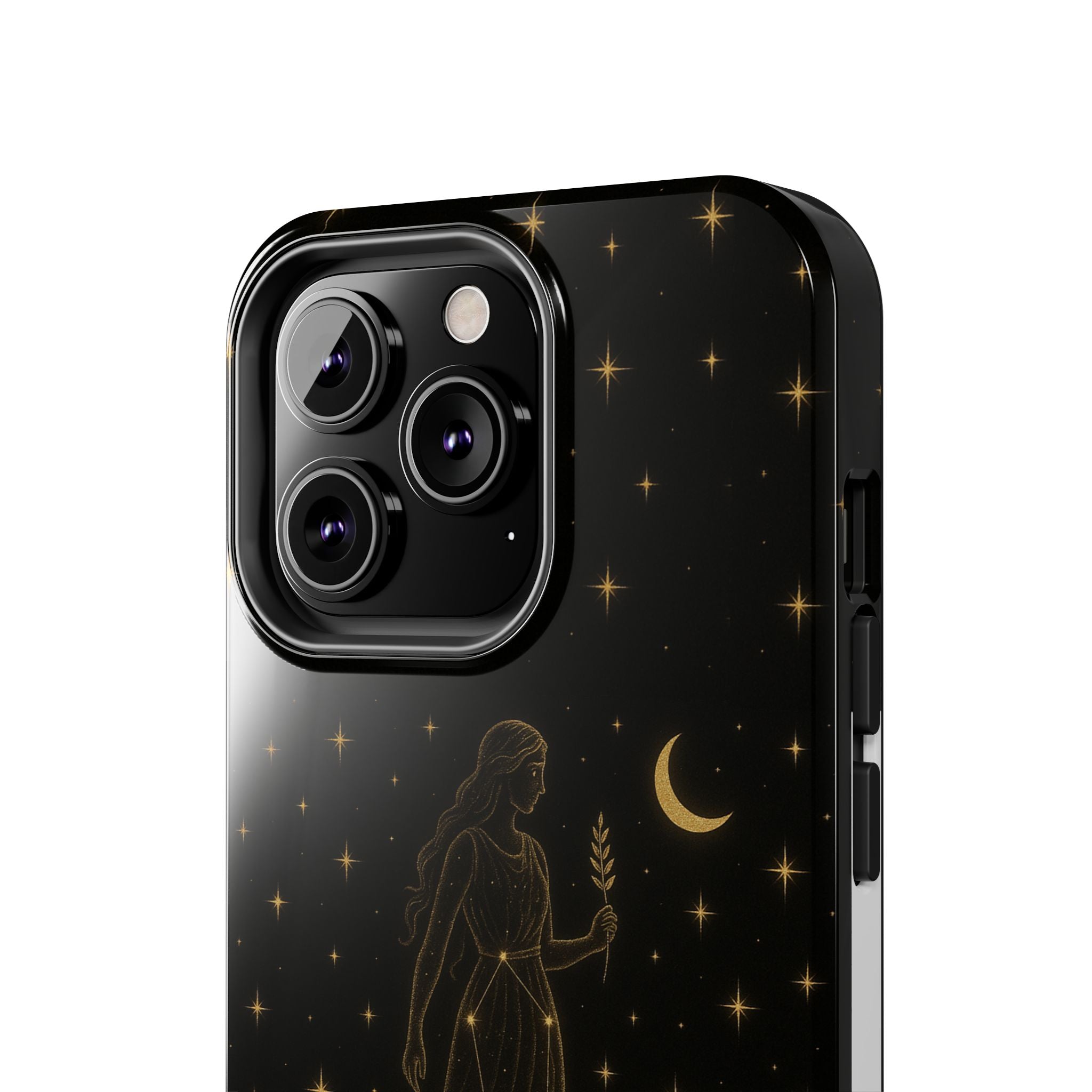 Virgo Tough Phone Case — Gold Constellation Zodiac Design