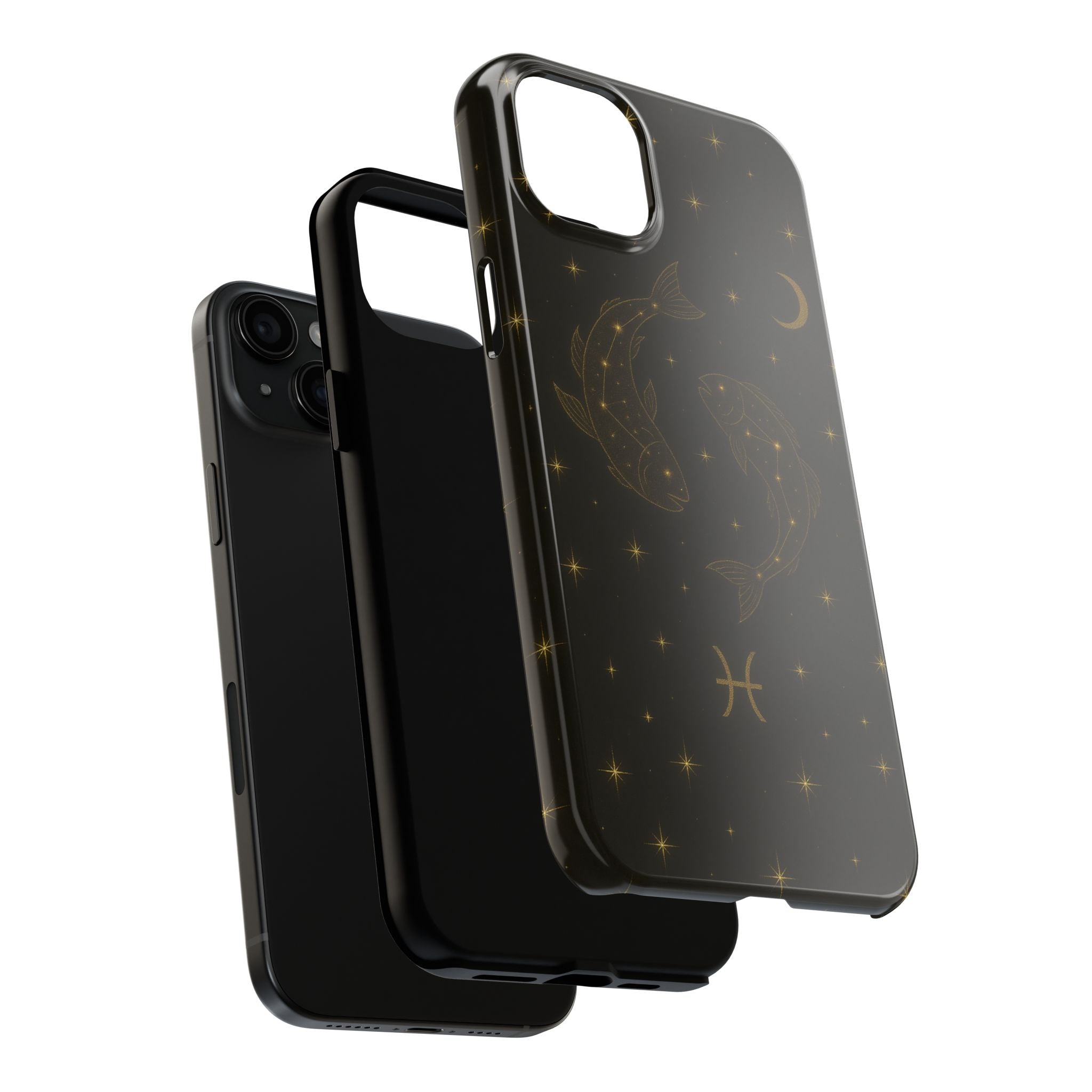 Pisces Zodiac Tough Phone Case — Gold Koi Constellation Design