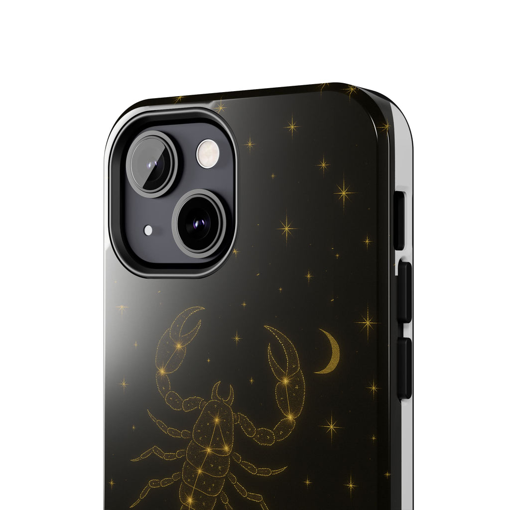 Scorpio Constellation Tough Phone Case — Black & Gold Zodiac Protection
