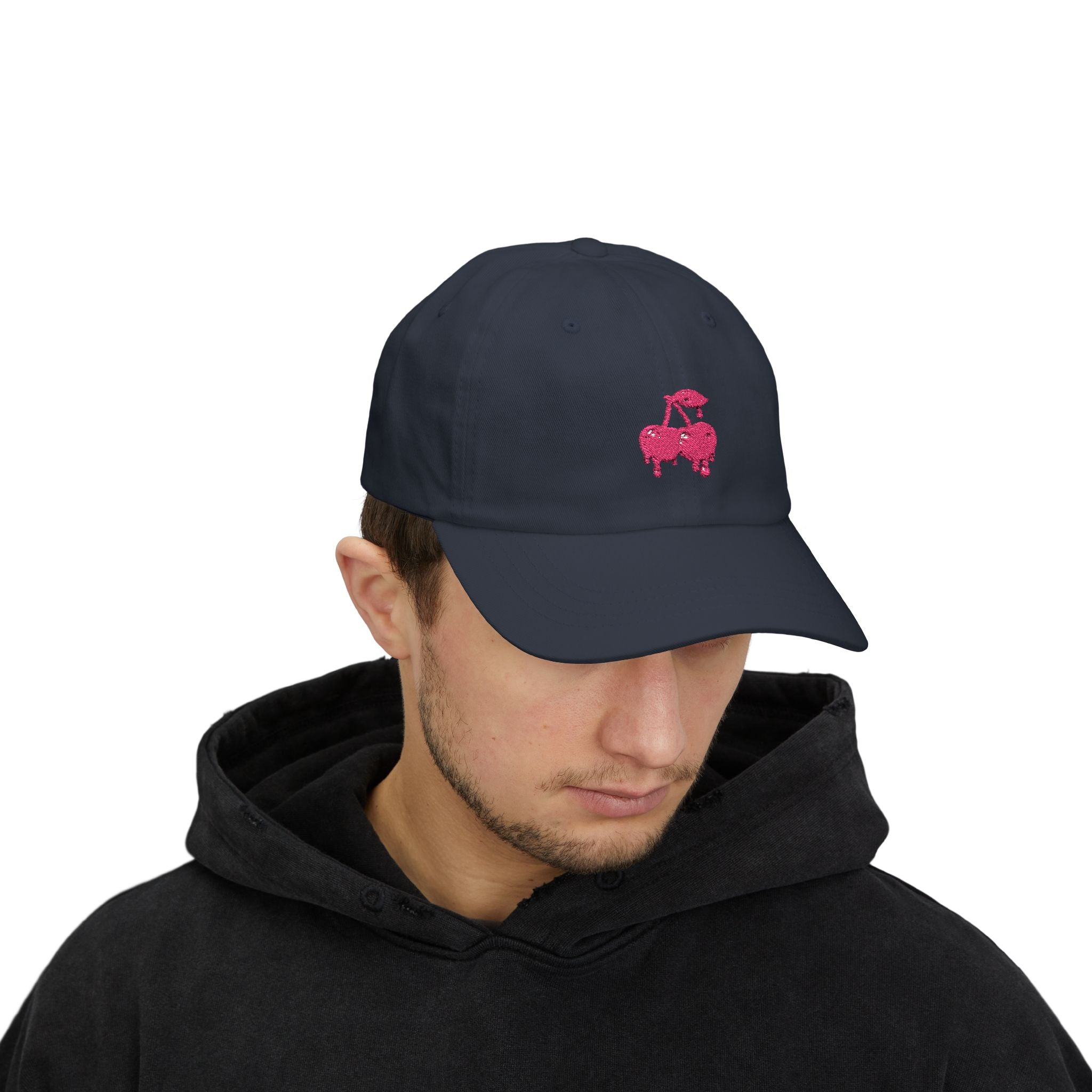 Drippy Pink Cherries Ball Cap Embroidered