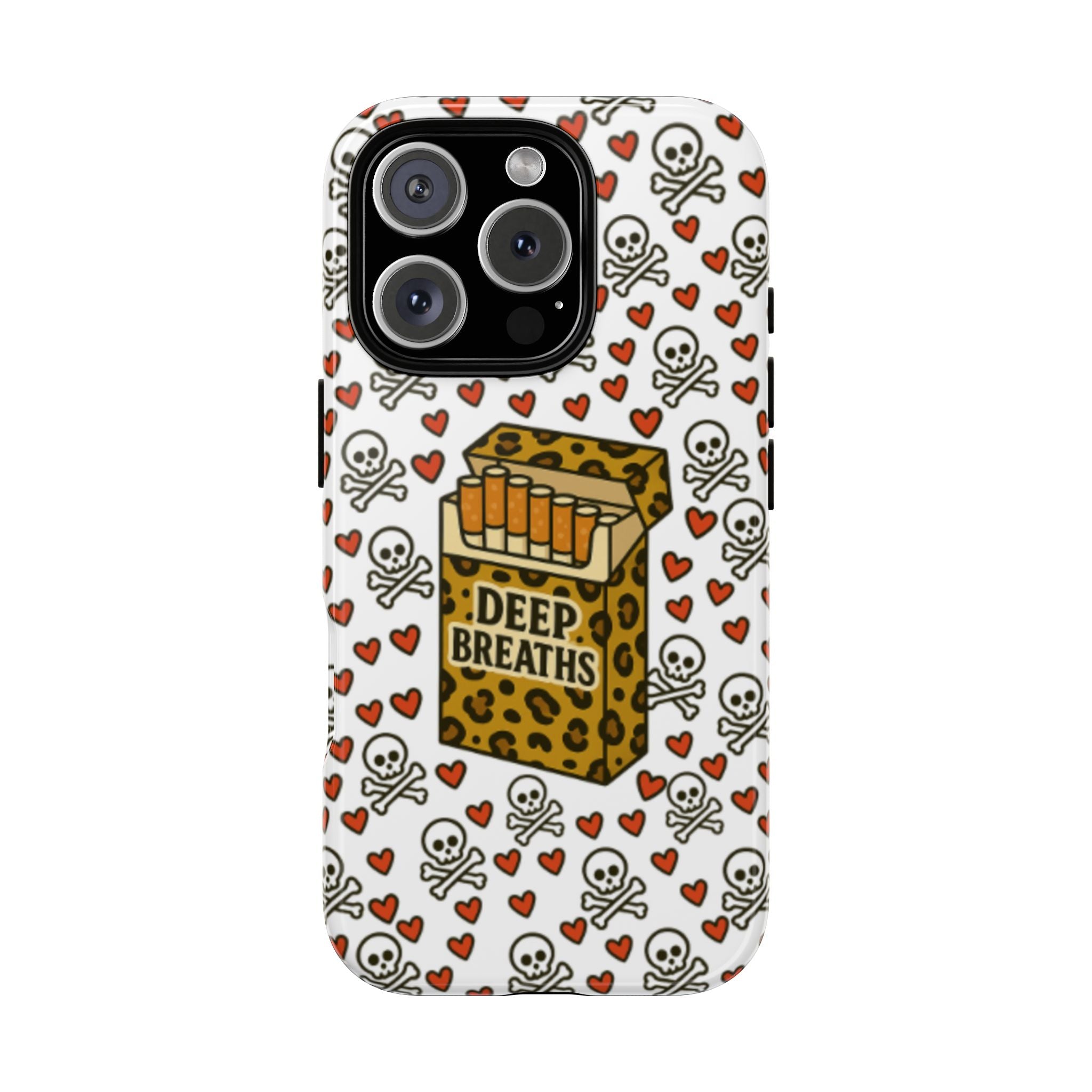 'Deep Breaths' Cigs & Skulls Phone Case