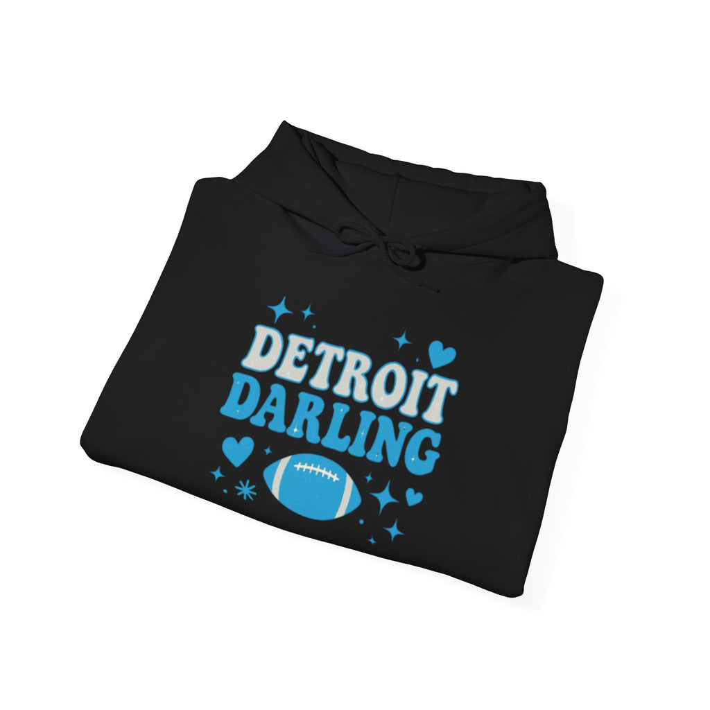 Detroit Darling Hoodie — Cute Blue Football Girlie Fan Pullover
