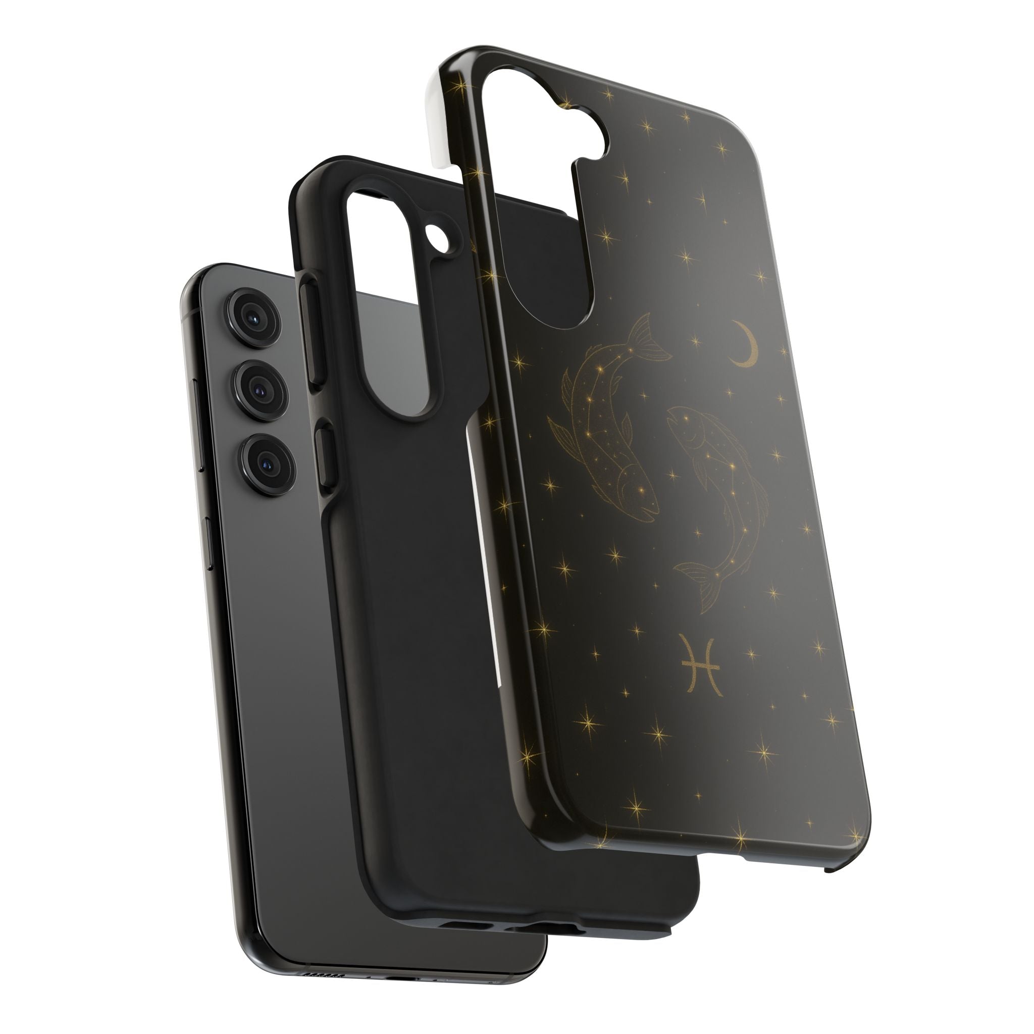 Pisces Zodiac Tough Phone Case — Gold Koi Constellation Design
