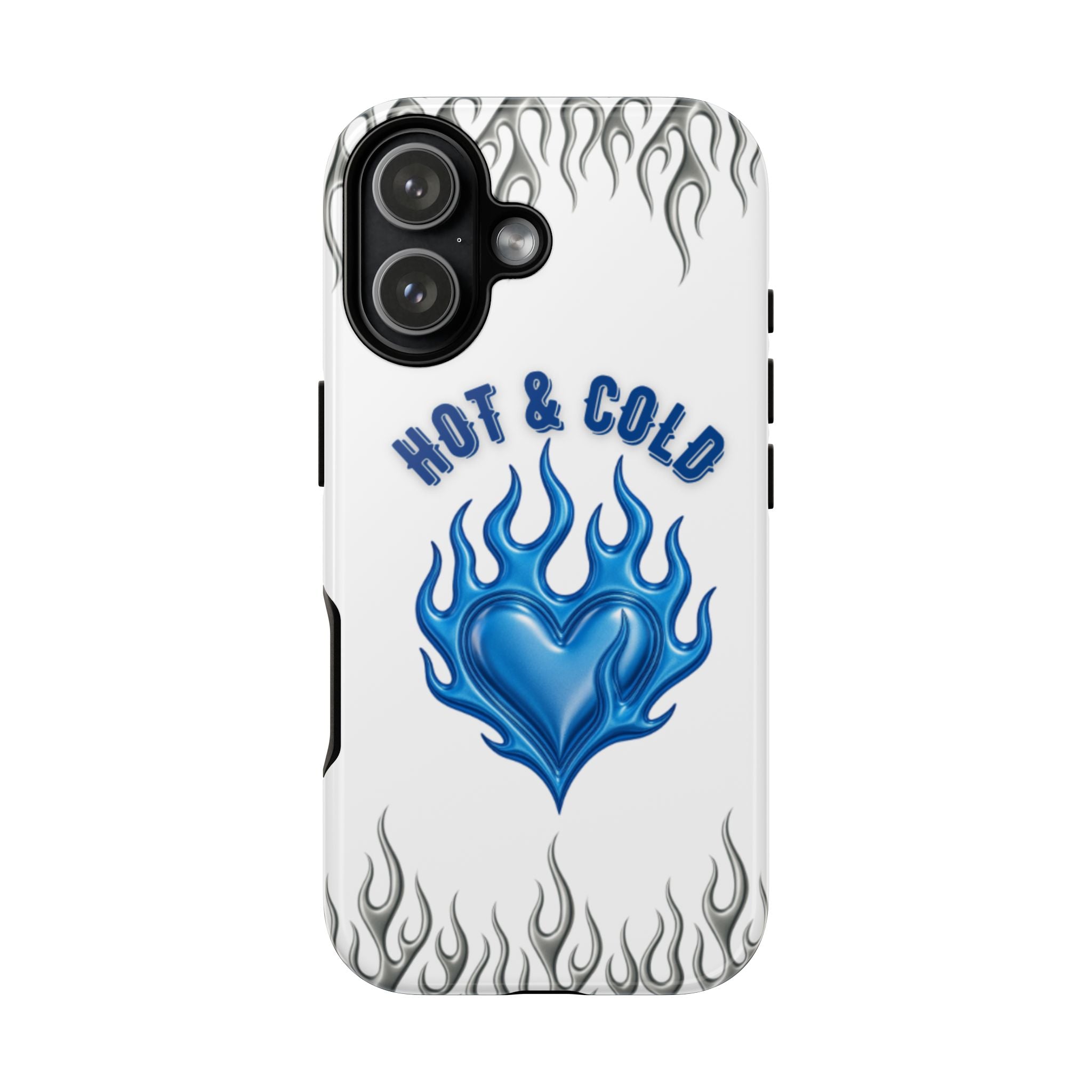 Hot & Cold Blue Flame Heart Phone Case