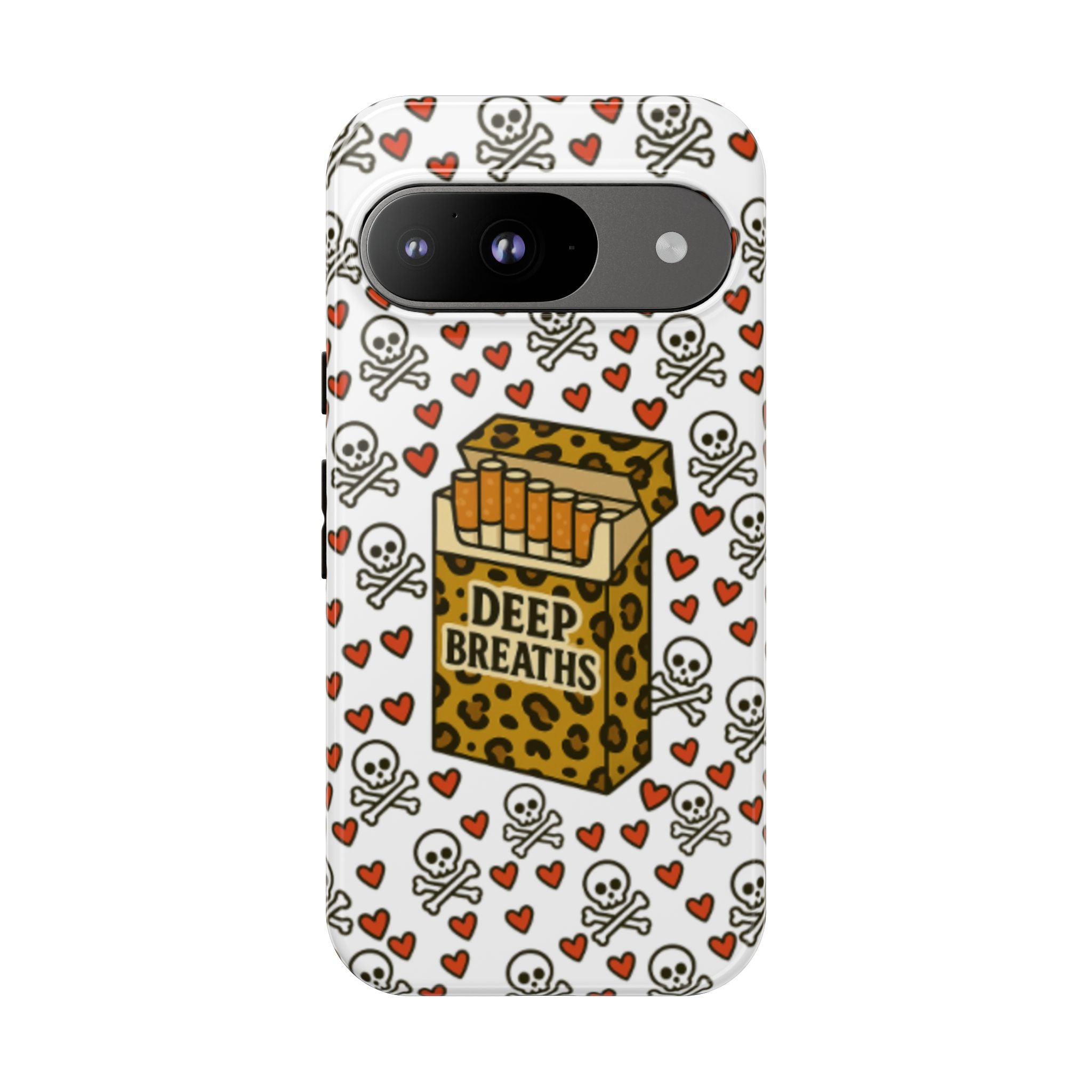 'Deep Breaths' Cigs & Skulls Phone Case