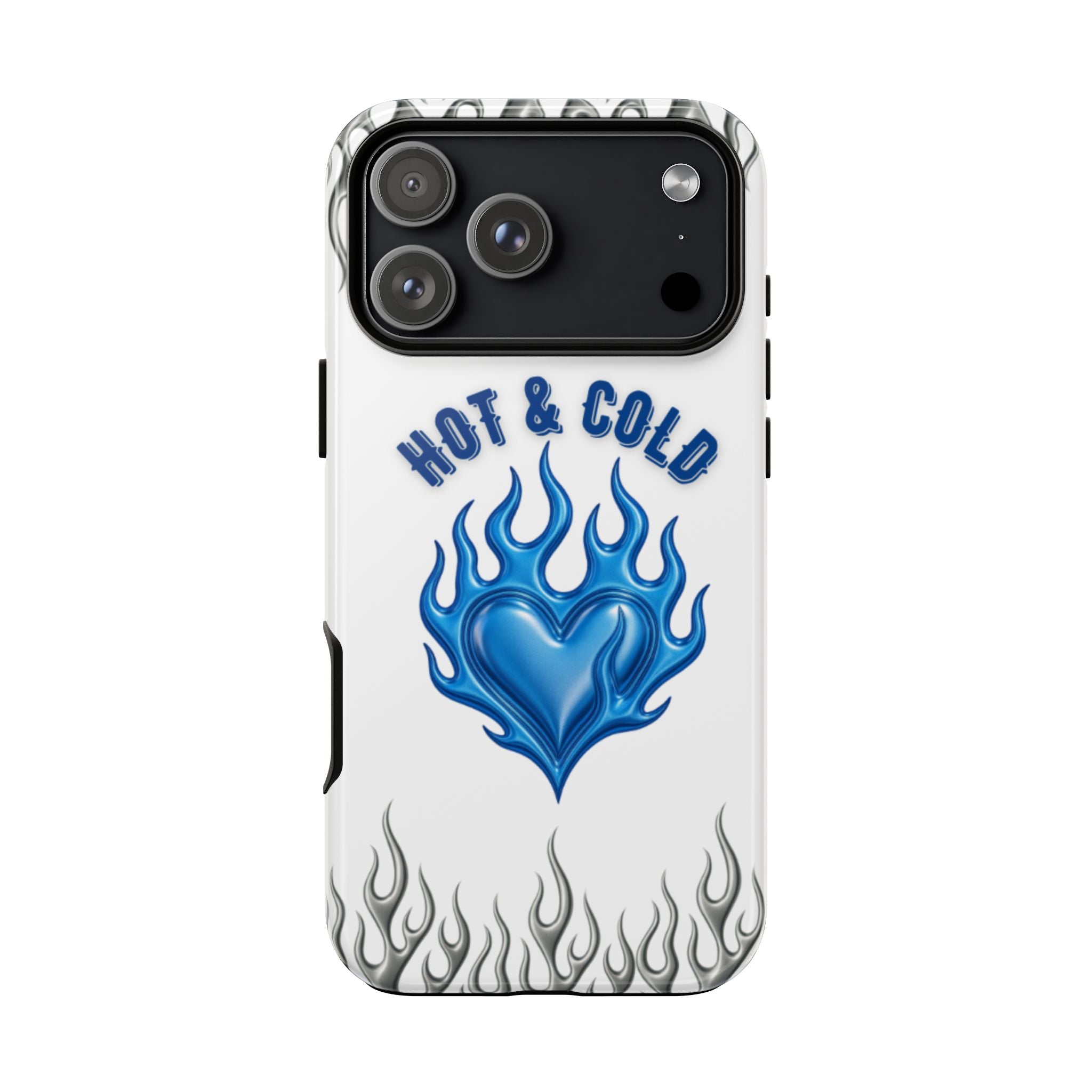 Hot & Cold Blue Flame Heart Phone Case