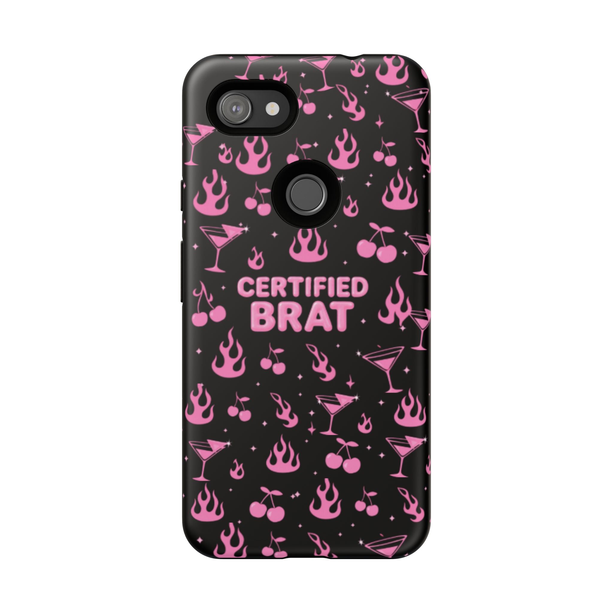 Black Certified Brat Pink Pattern Phone Case