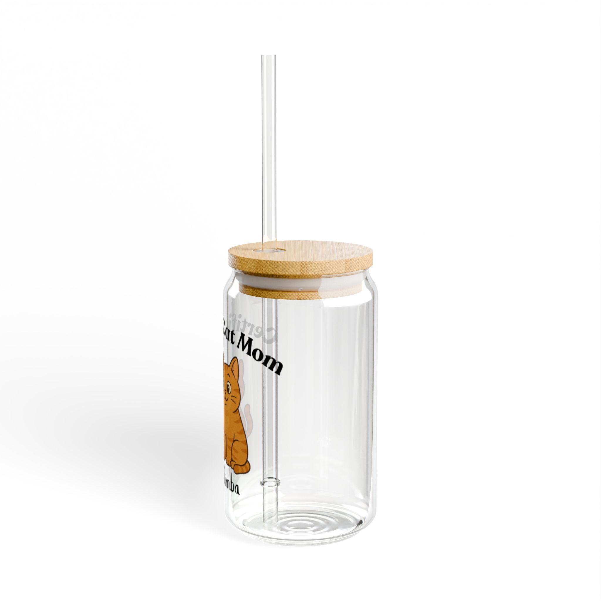 Custom Pets Glass Sipper - Personalized 16oz Tumbler with Straw