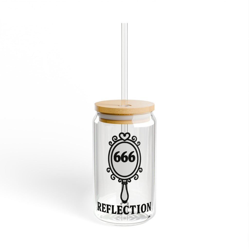 Black Sipper Glass Reflection 666