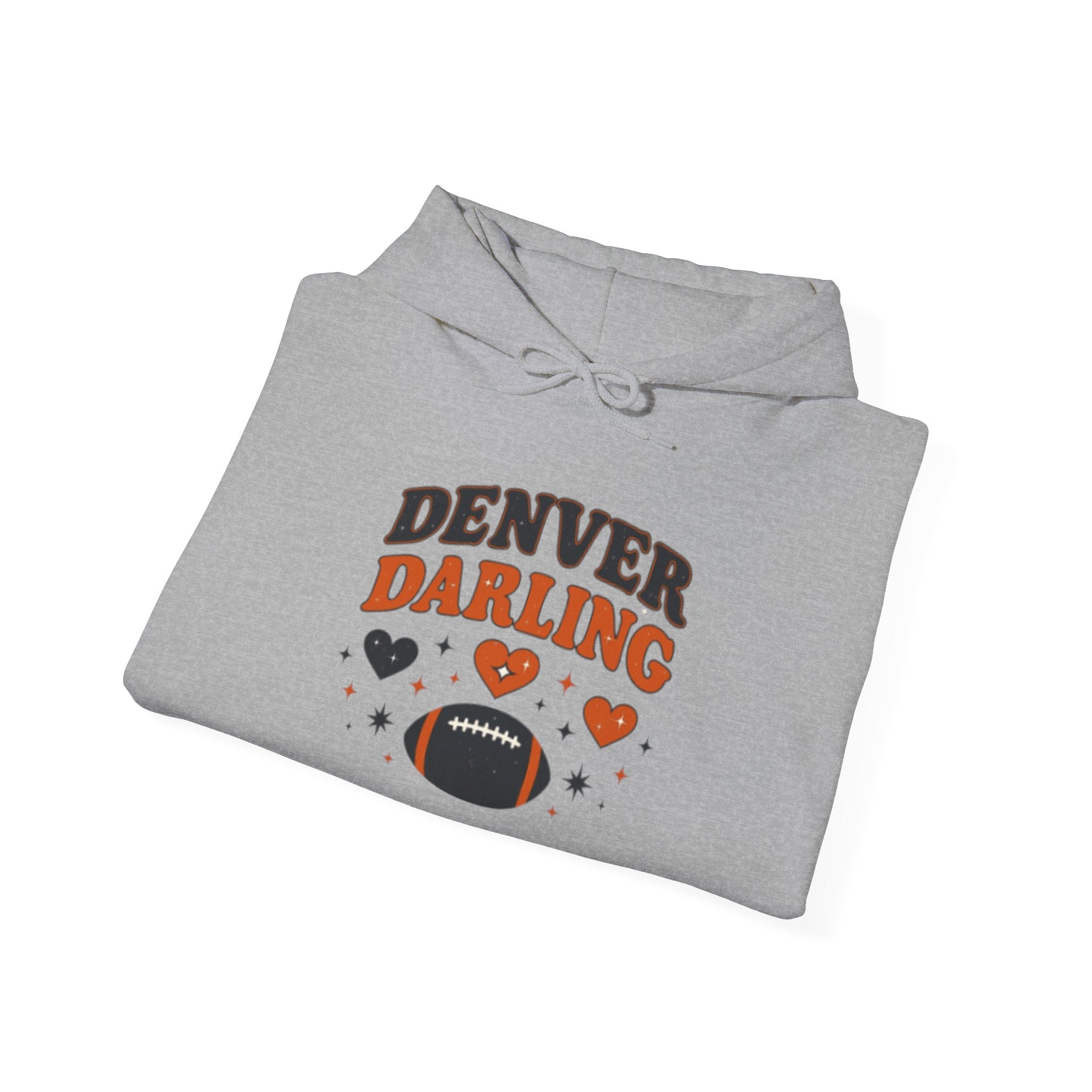 Denver Darling Hoodie — Cute Football Fan Pullover with Hearts