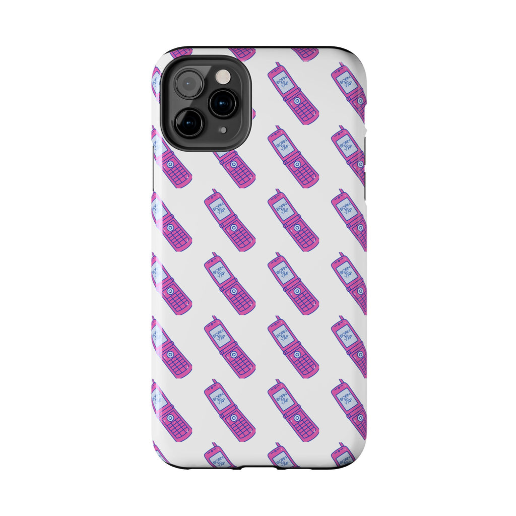 Retro Purple Born to Yap Flip Phone Phone Case | 90s Pattern, Cute Tech Design