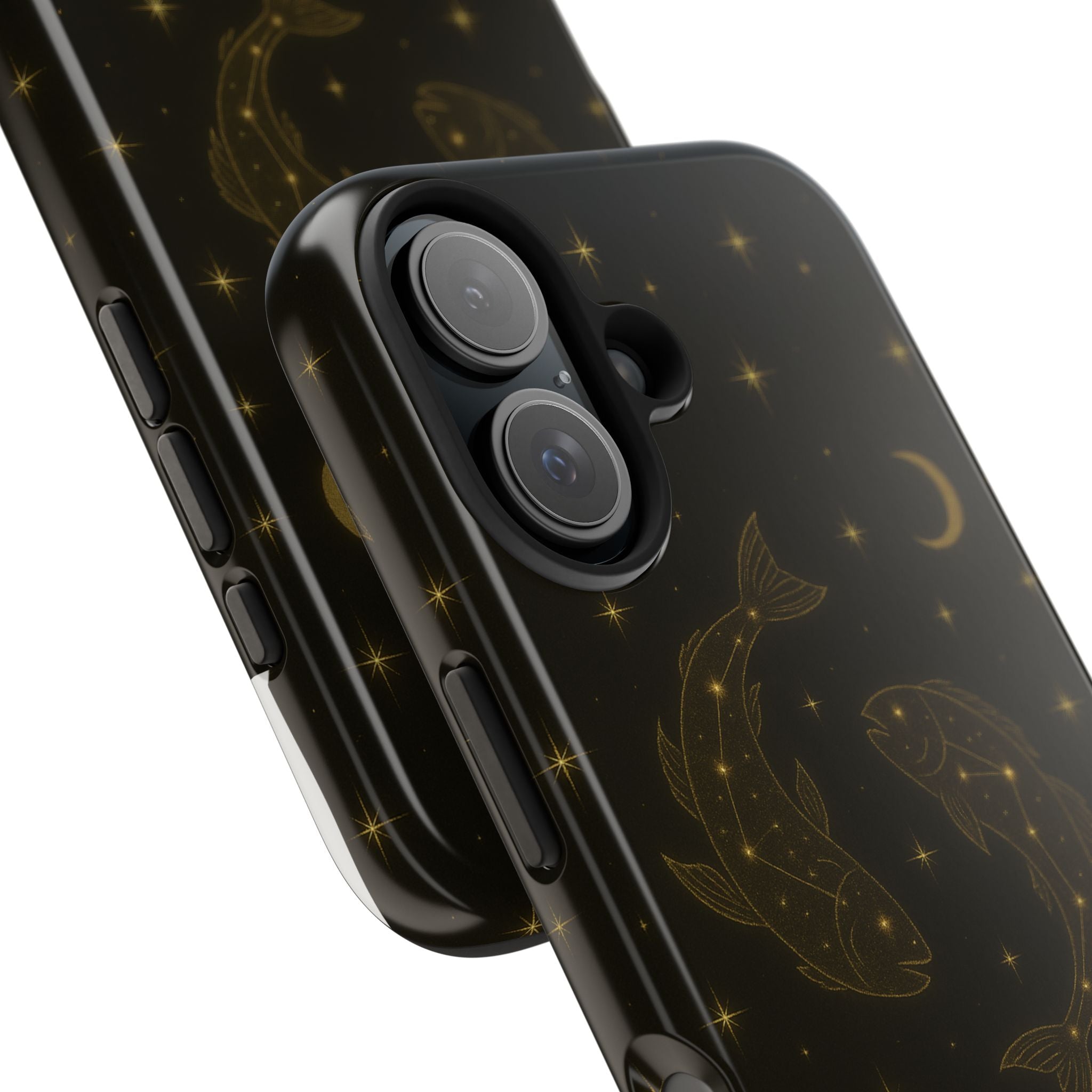 Pisces Zodiac Tough Phone Case — Gold Koi Constellation Design