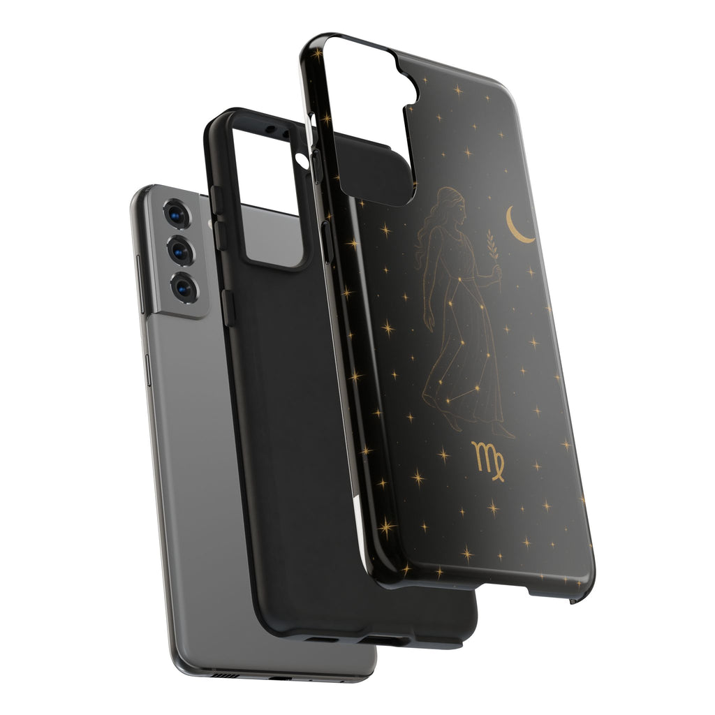 Virgo Tough Phone Case — Gold Constellation Zodiac Design