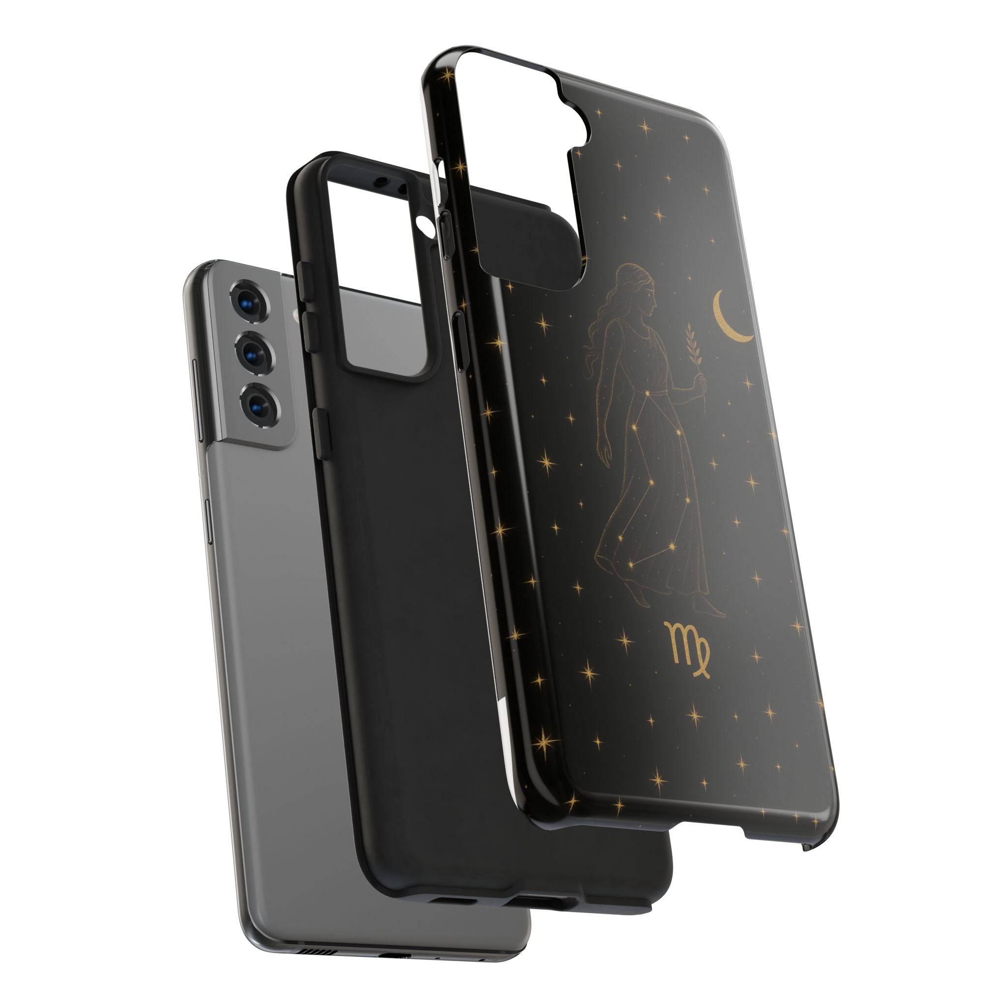 Virgo Tough Phone Case — Gold Constellation Zodiac Design