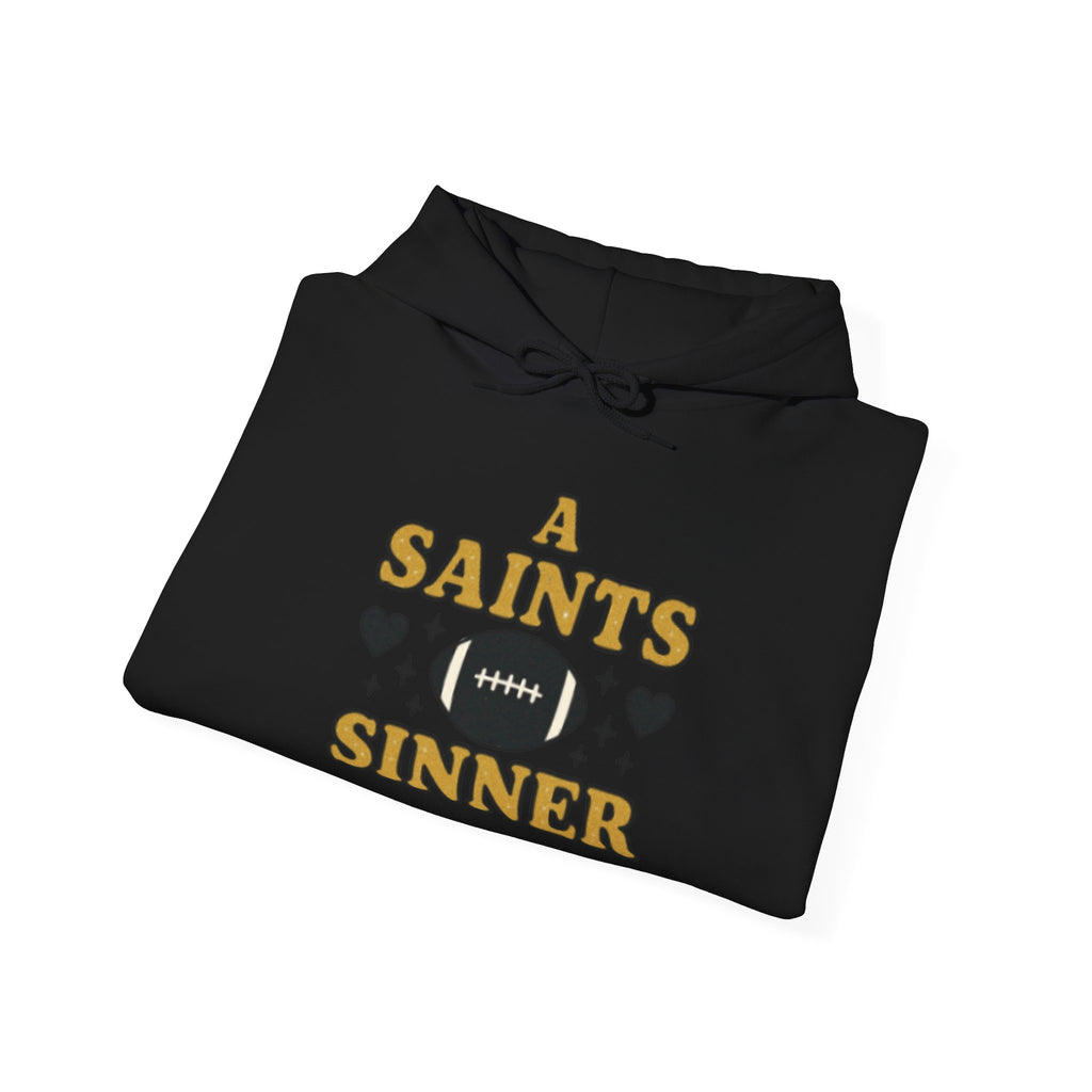 Football Hoodie – "A Saints Sinner" Graphic Hoodie