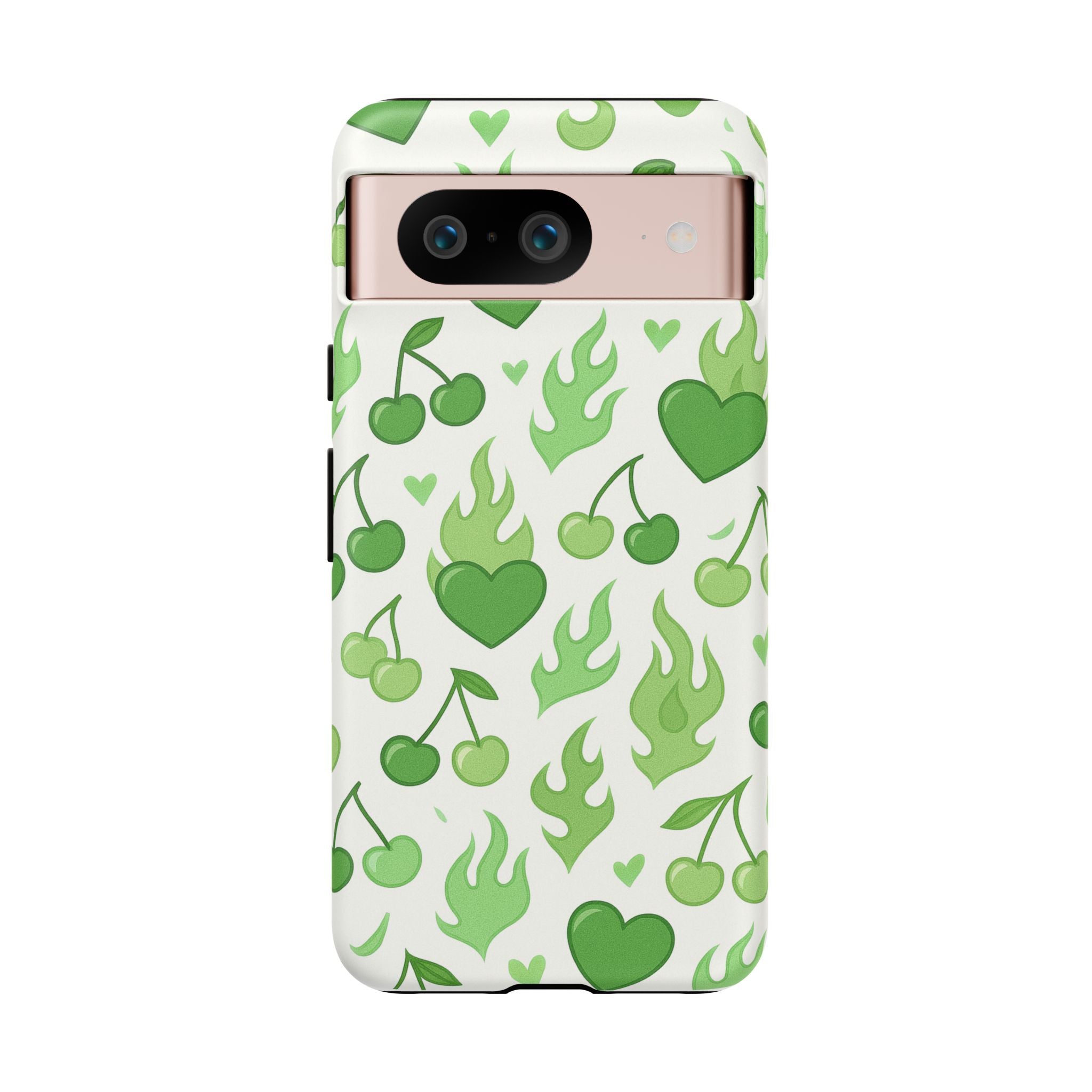 Green Flame Hearts Phone Case