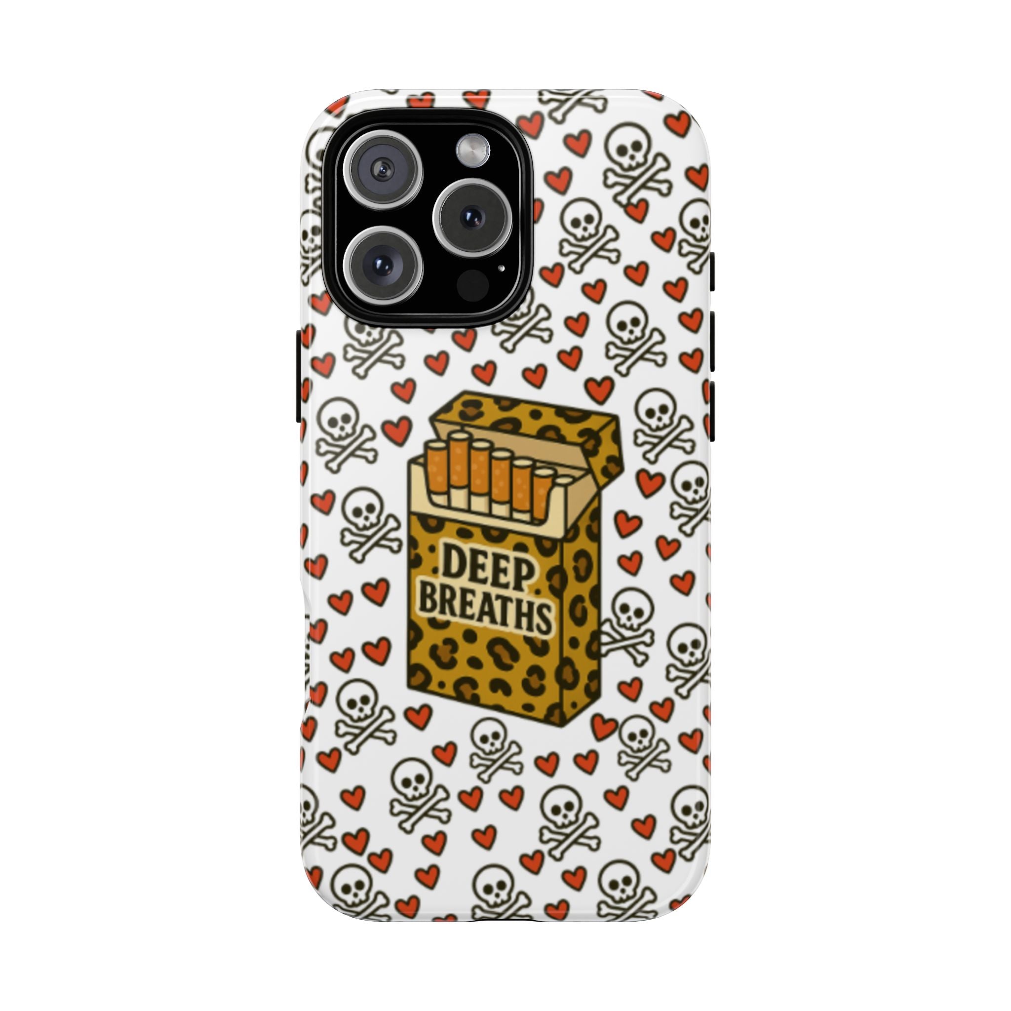 'Deep Breaths' Cigs & Skulls Phone Case