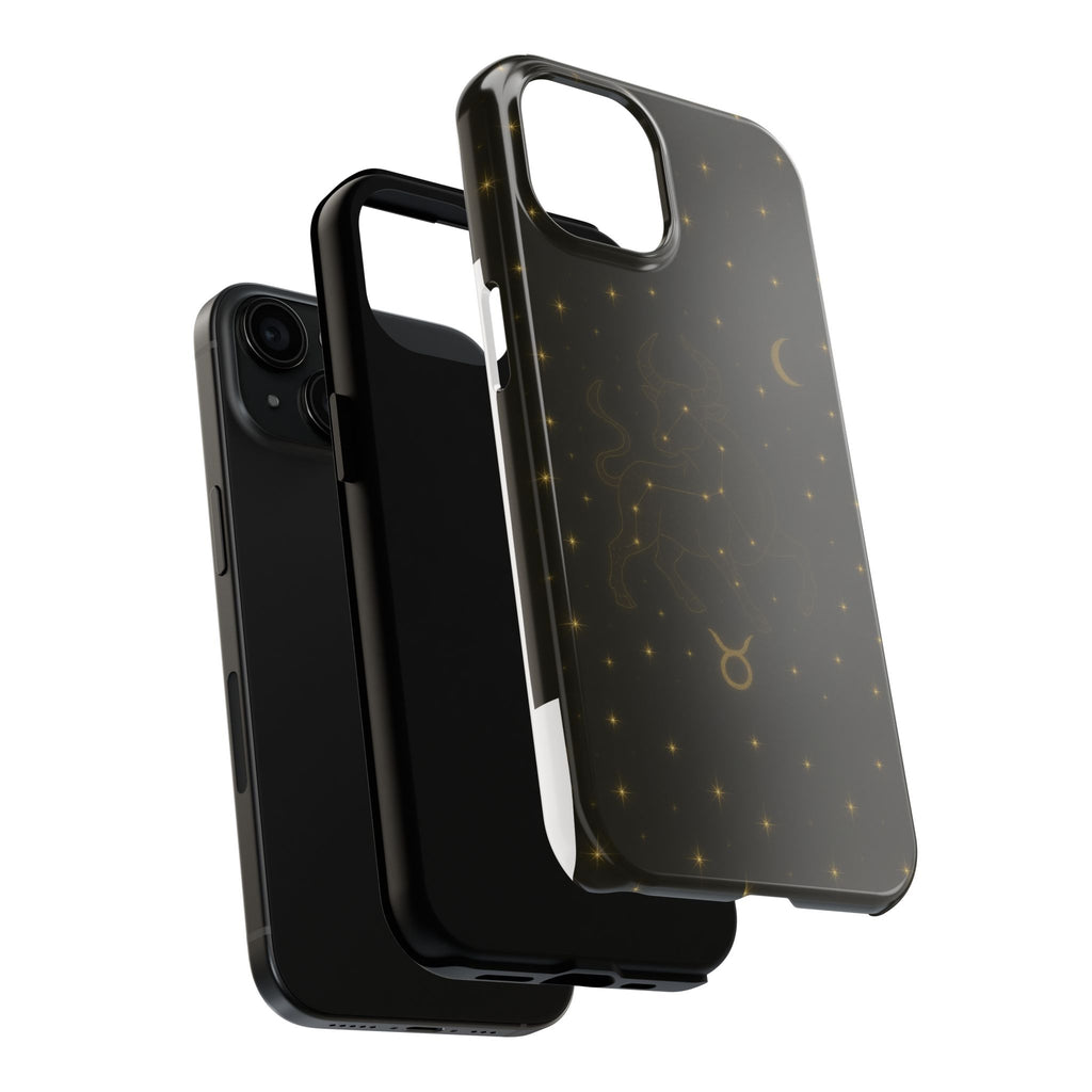 Taurus Constellation Tough Phone Case — Gold Zodiac Bull Phone Case