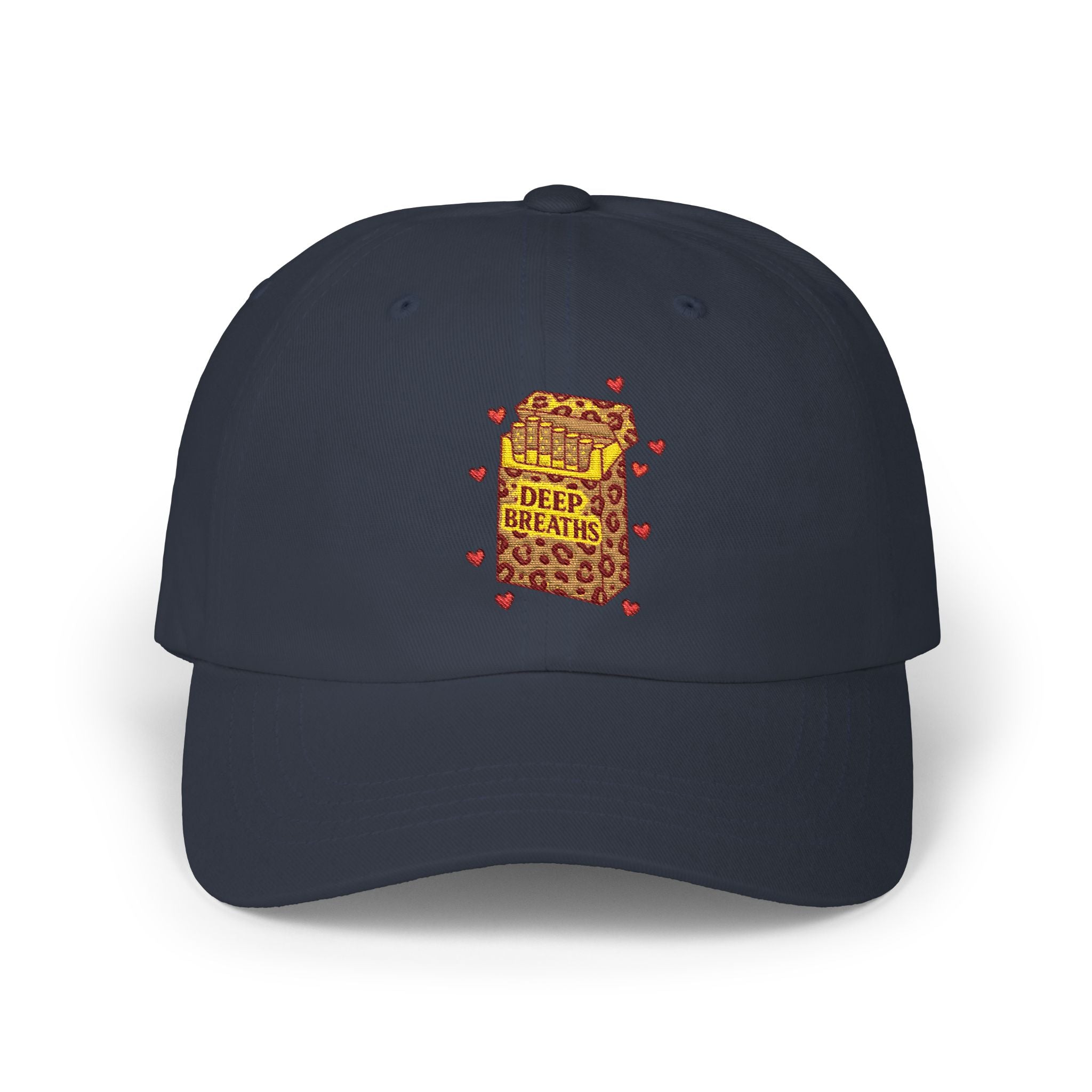 'Deep Breaths Leopard Cigarettes Graphic Dad Cap
