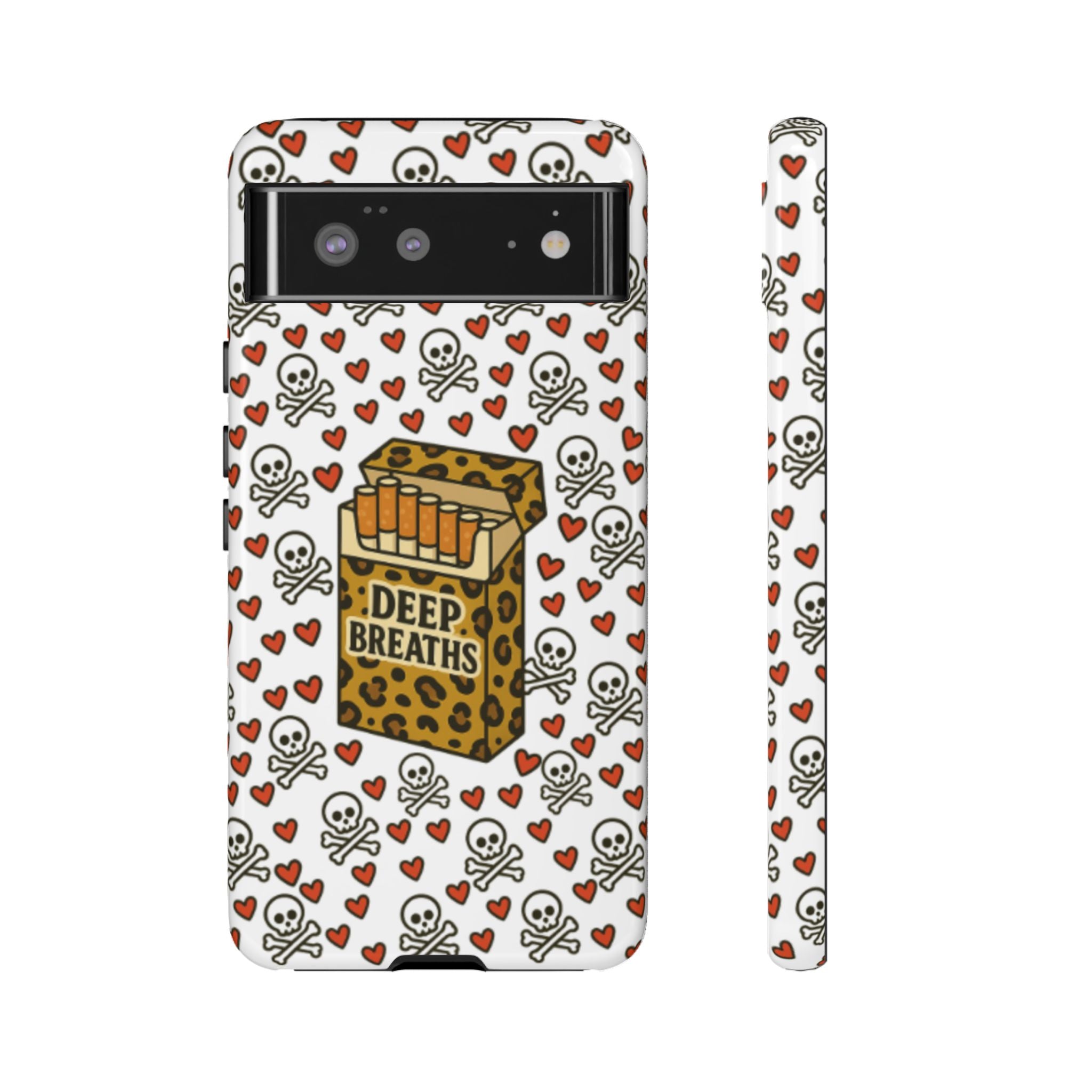 'Deep Breaths' Cigs & Skulls Phone Case
