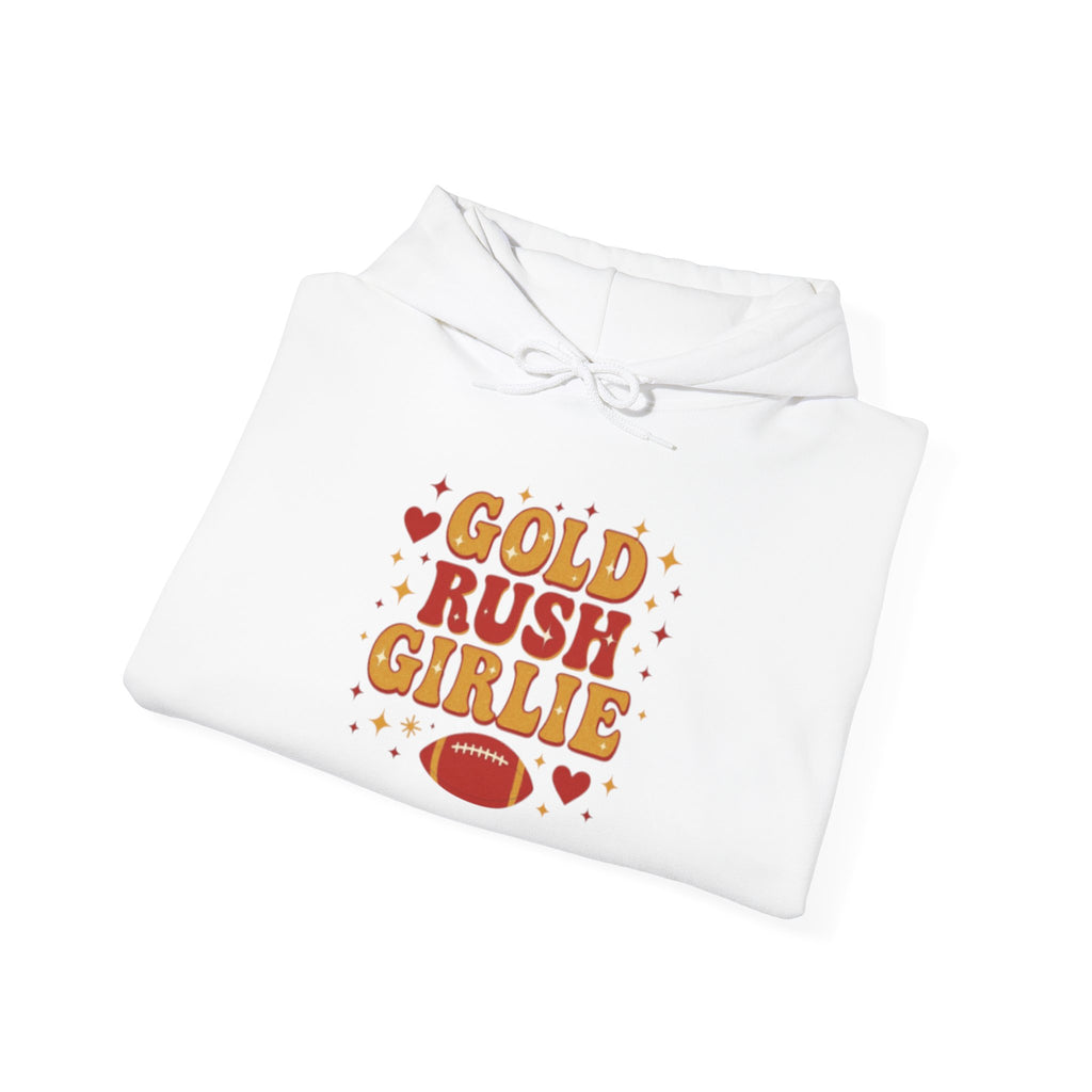 Gold Rush Girlie Football Themed Hoodie