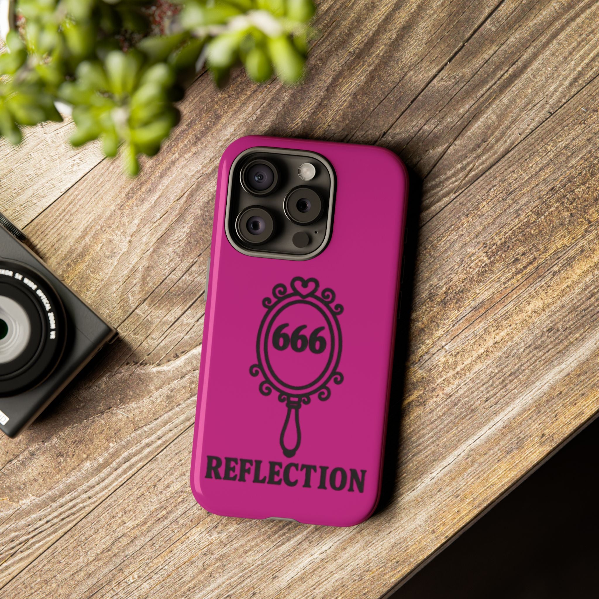 Black & Pink 666 Reflection Phone Case