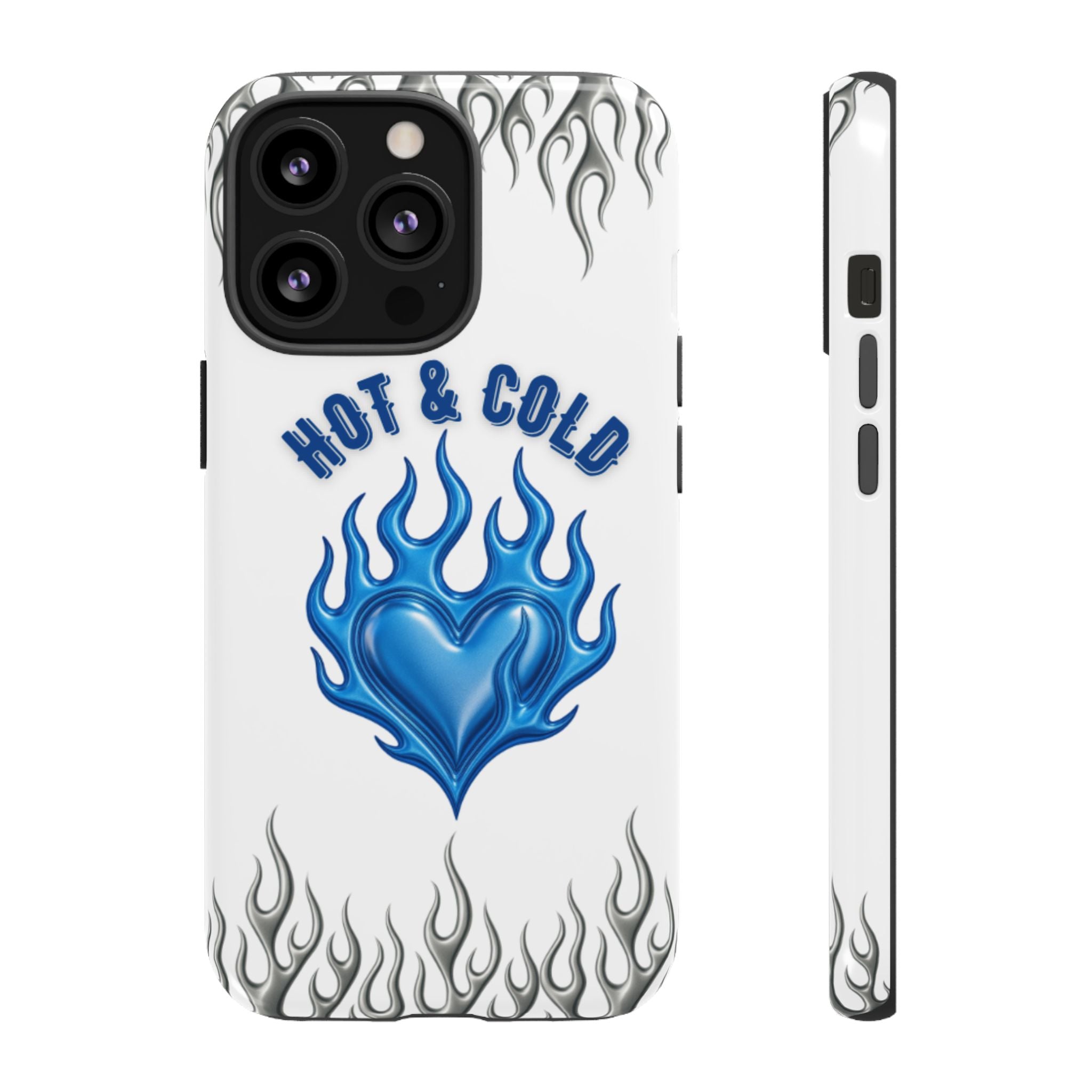 Hot & Cold Blue Flame Heart Phone Case