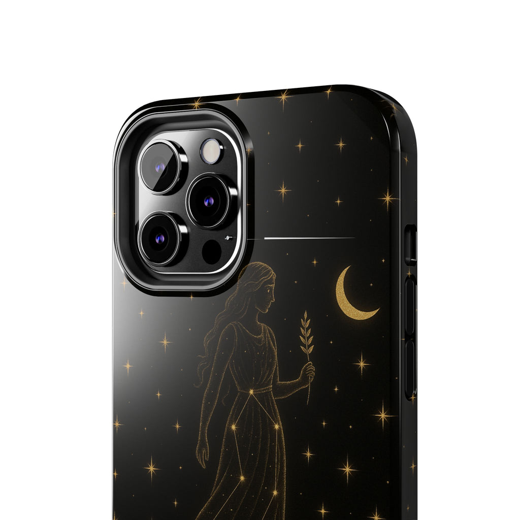 Virgo Tough Phone Case — Gold Constellation Zodiac Design