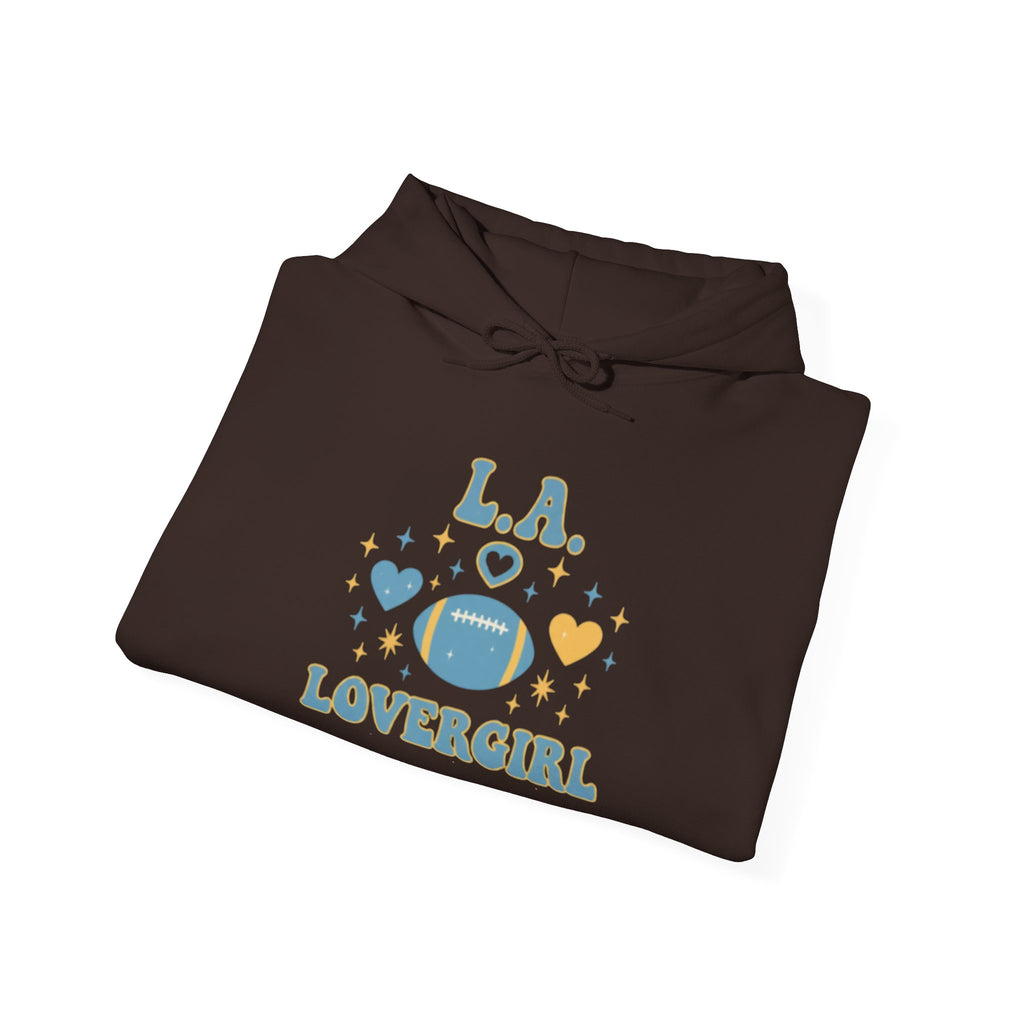 Los Angeles Lovergirl Hoodie — Cute Heart & Football Graphic Pullover