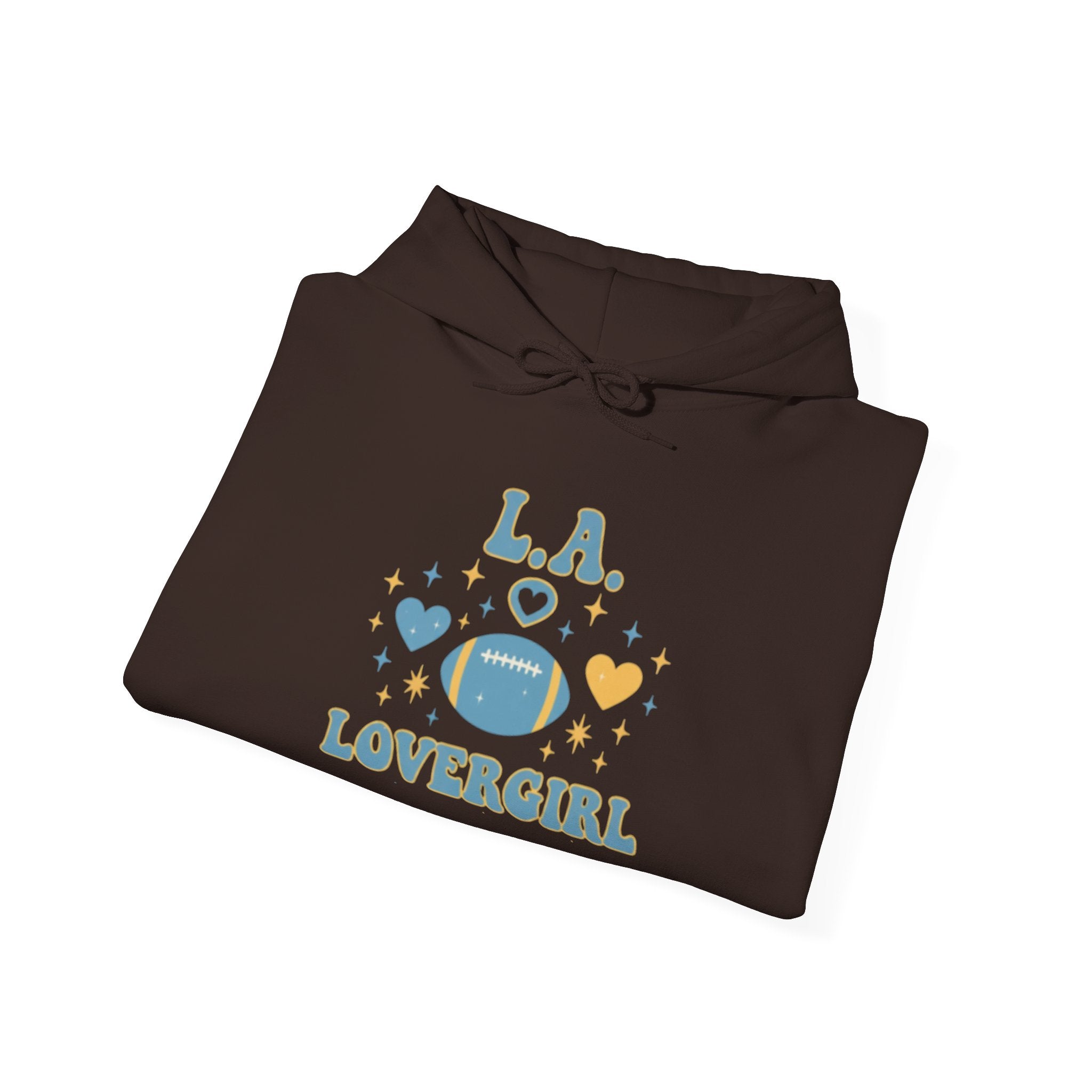 Los Angeles Lovergirl Hoodie — Cute Heart & Football Graphic Pullover