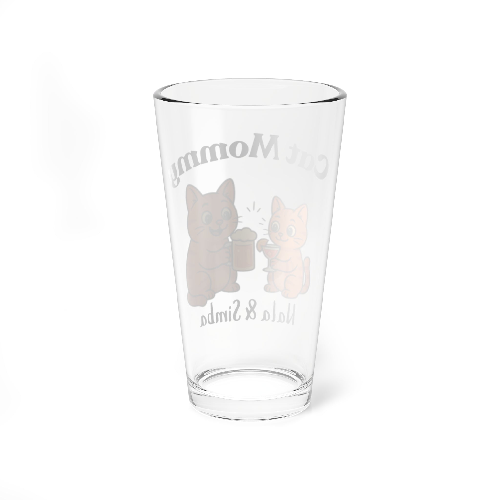 Cat Mommy 16oz Mixing Glass — Personalized Pet Beer Pint