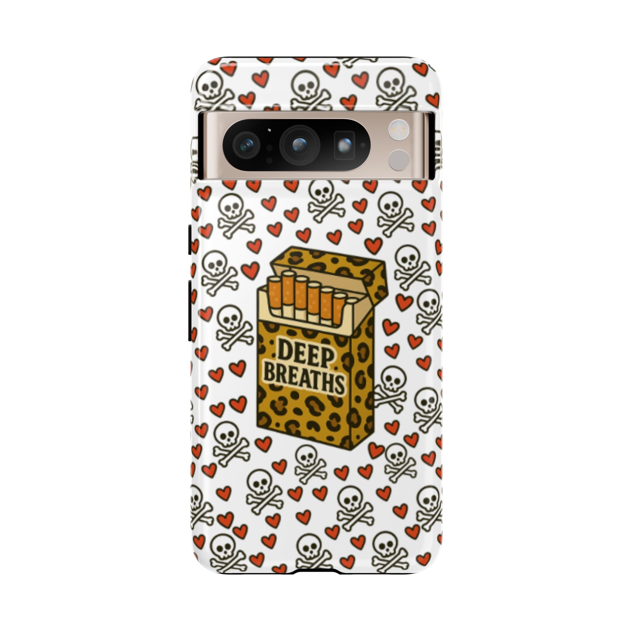 'Deep Breaths' Cigs & Skulls Phone Case