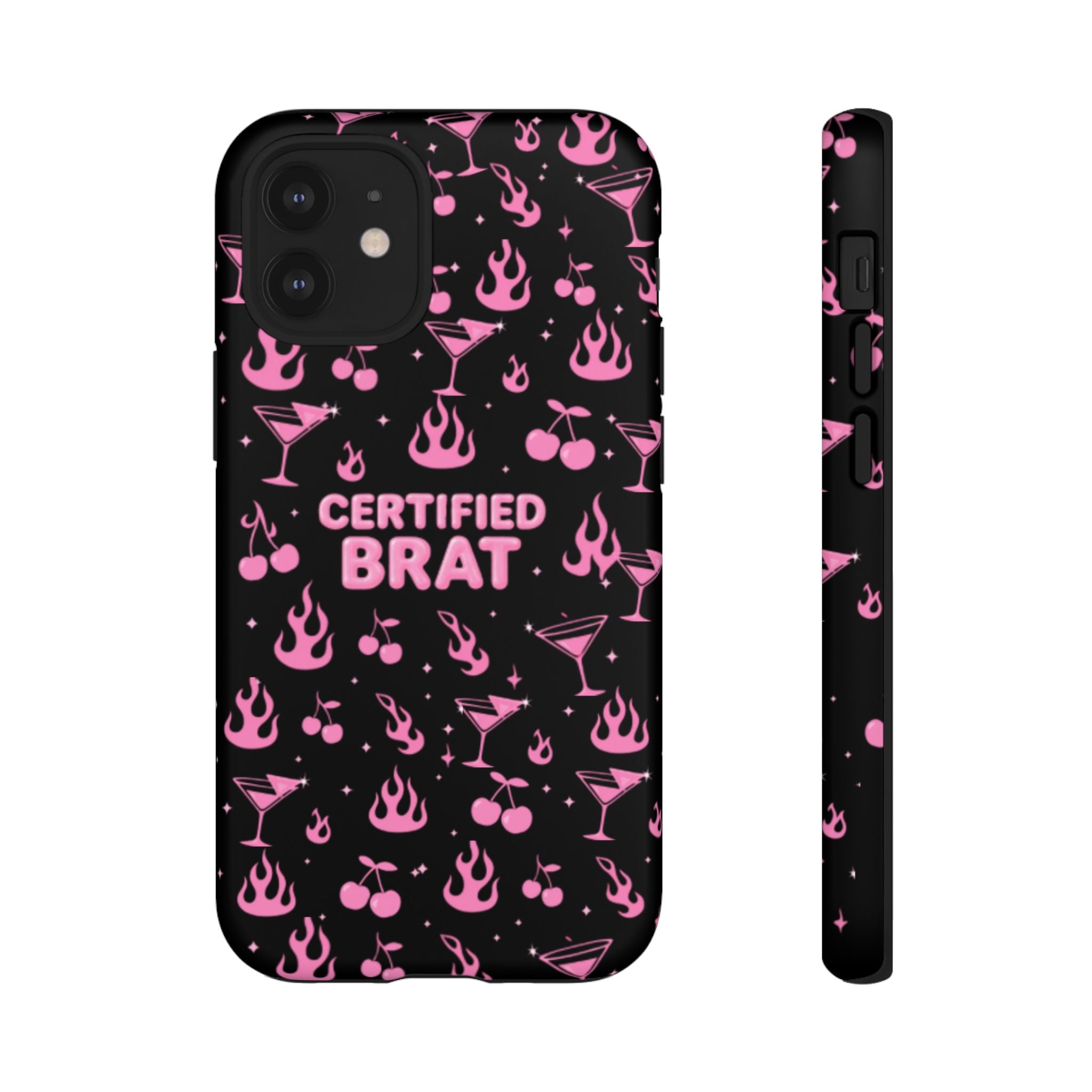 Black Certified Brat Pink Pattern Phone Case