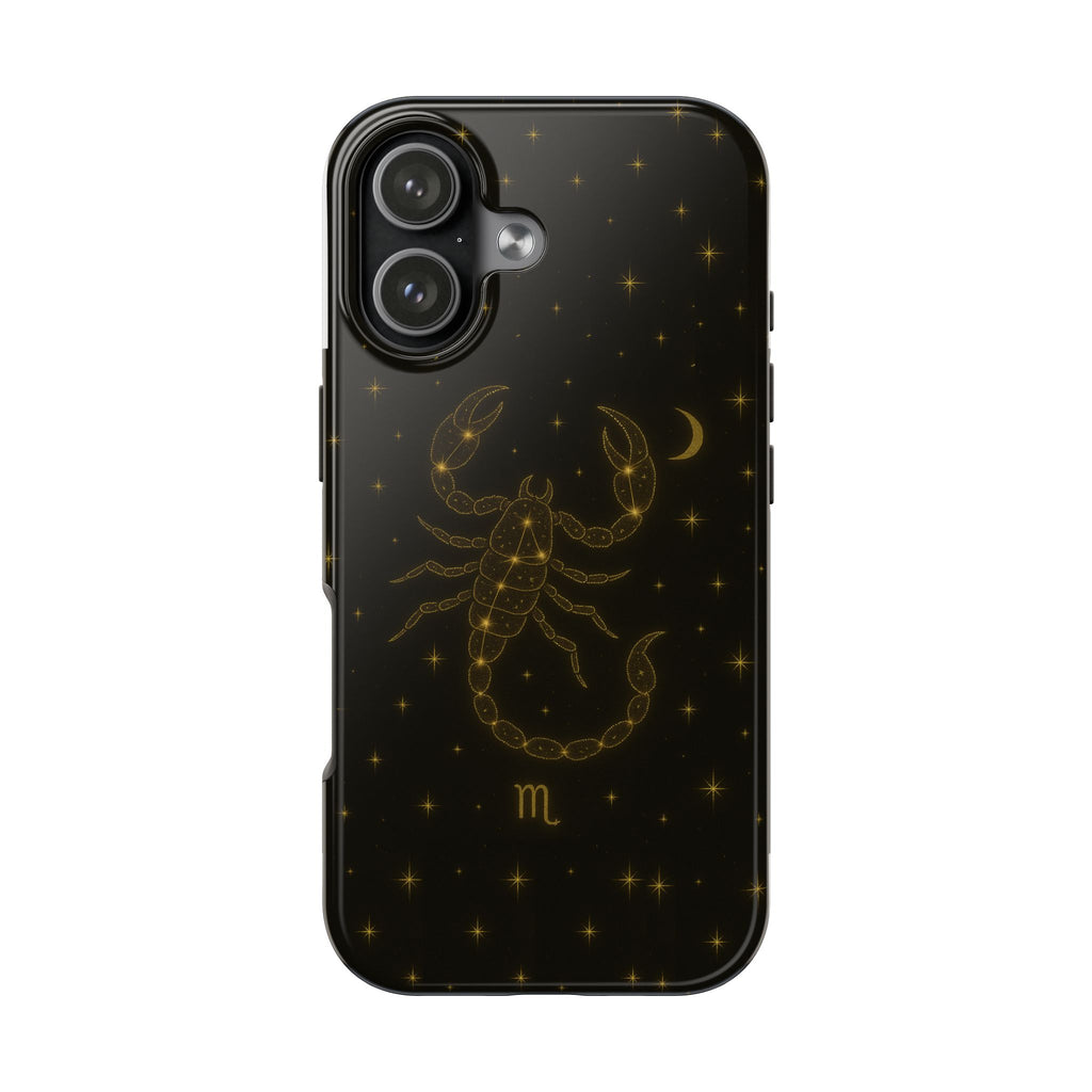 Scorpio Constellation Tough Phone Case — Black & Gold Zodiac Protection