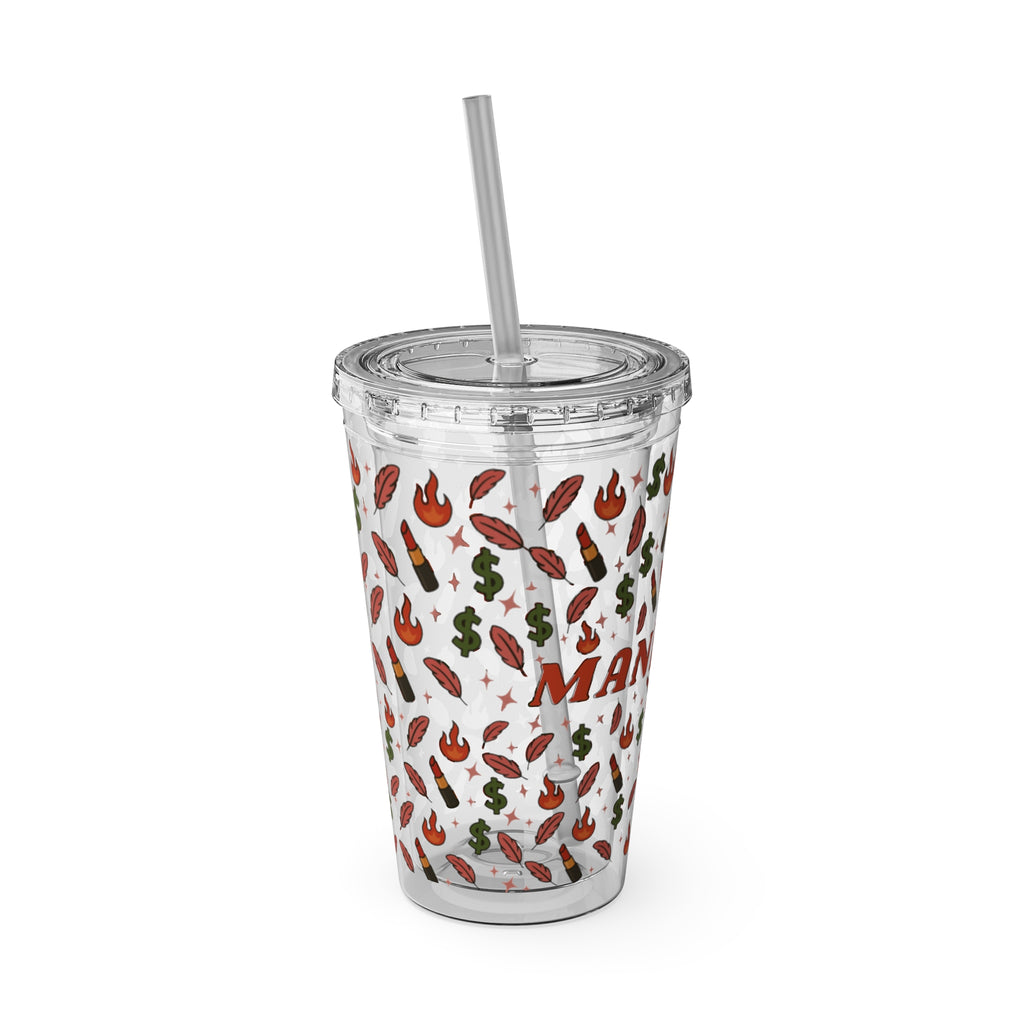 Maneater 16oz Sunsplash Tumbler with Straw