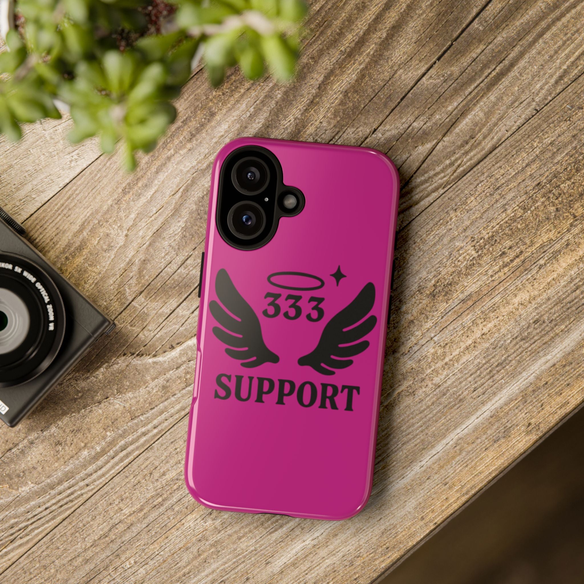 Black & Pink 333 Support Phone Case