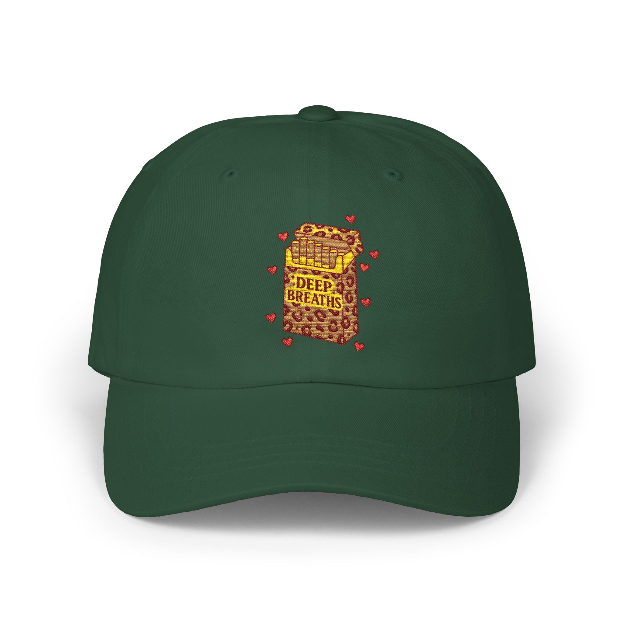 'Deep Breaths Leopard Cigarettes Graphic Dad Cap