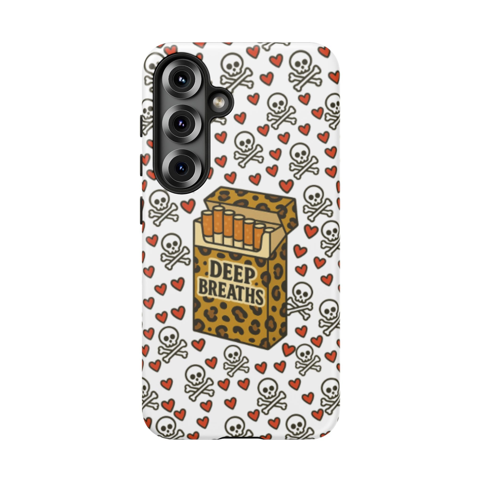 'Deep Breaths' Cigs & Skulls Phone Case