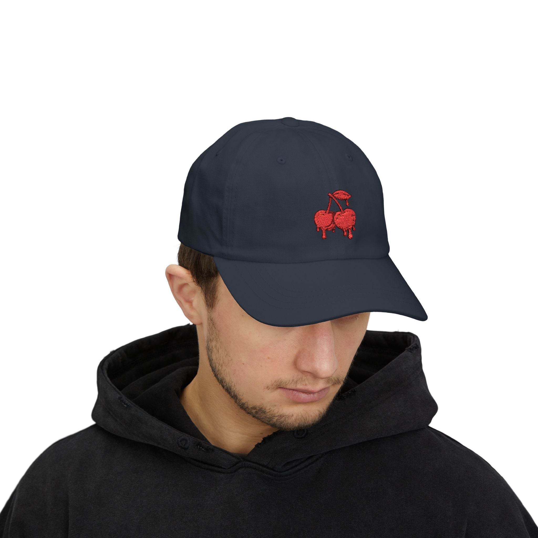 Drippy Red Cherries Ball Cap Embroidered
