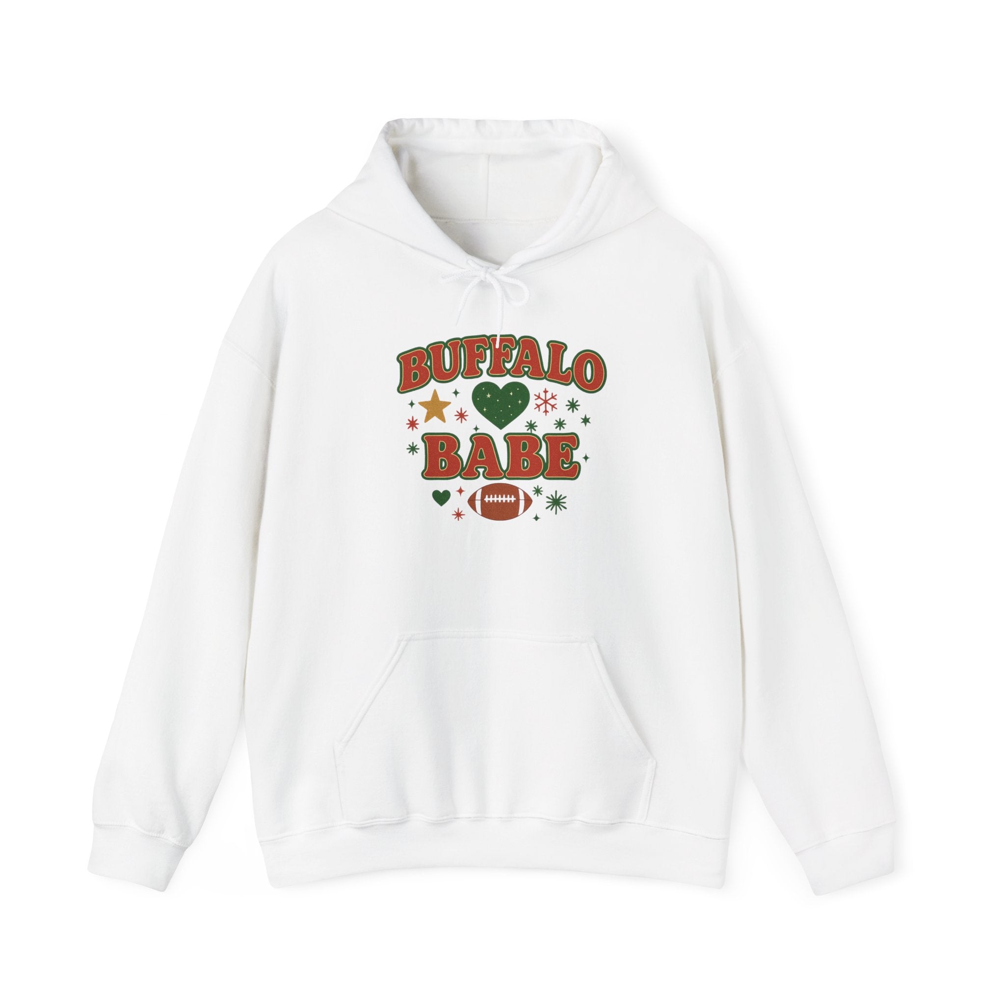 Hoodie — "Buffalo Babe" Christmas Style Football Graphic Pullover