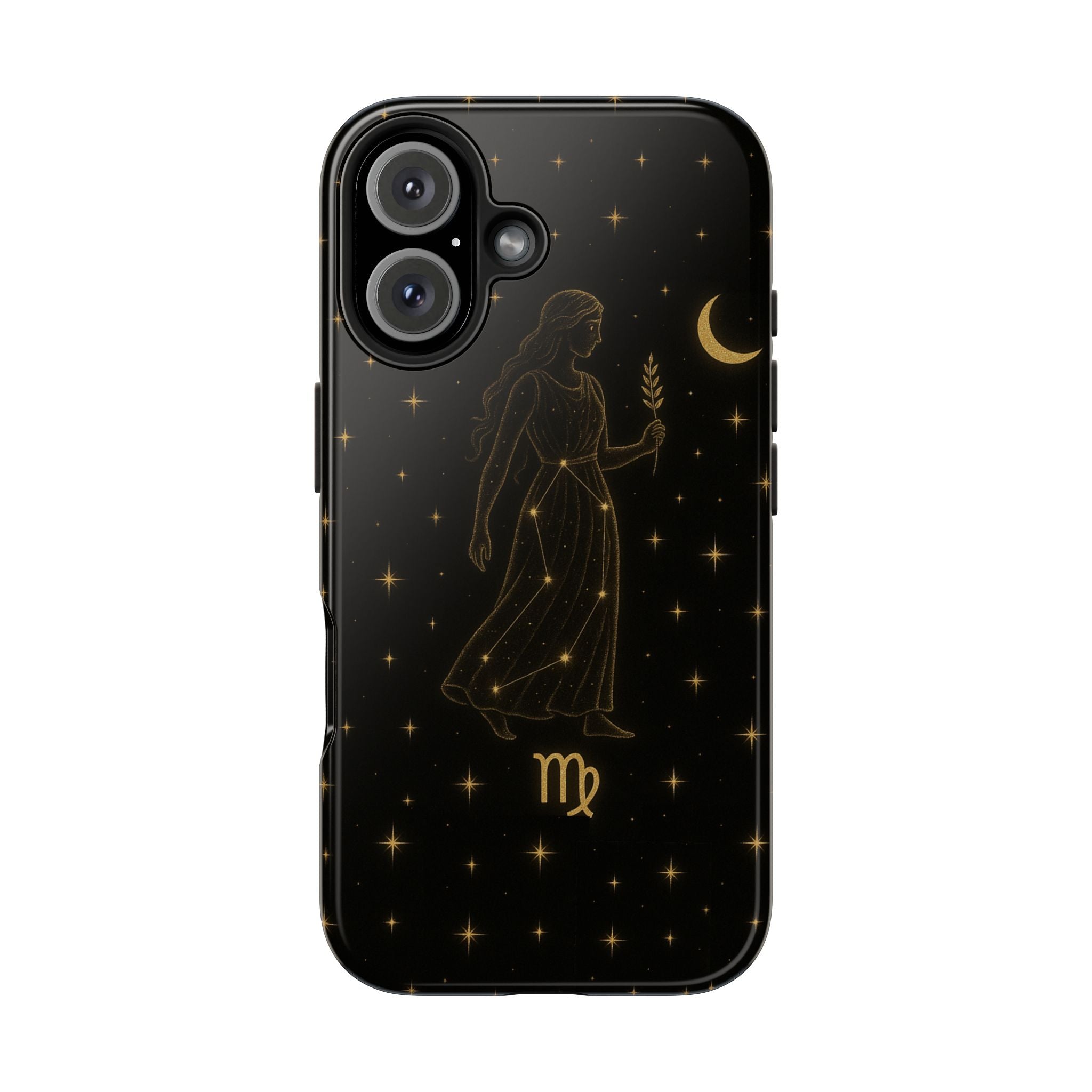 Virgo Tough Phone Case — Gold Constellation Zodiac Design