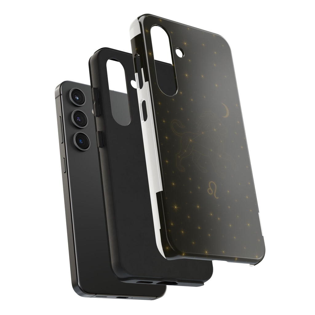 Leo Constellation Tough Phone Case — Zodiac Lion Design with Moon & Stars