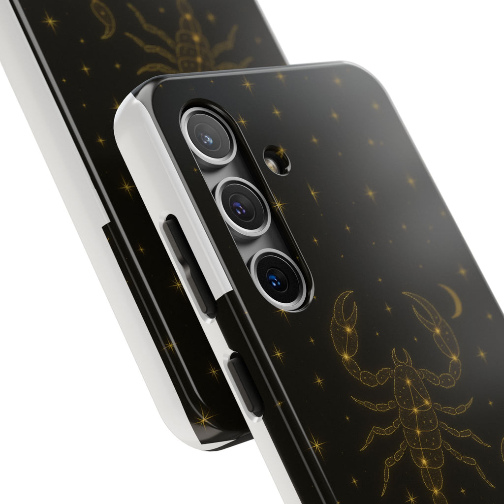 Scorpio Constellation Tough Phone Case — Black & Gold Zodiac Protection