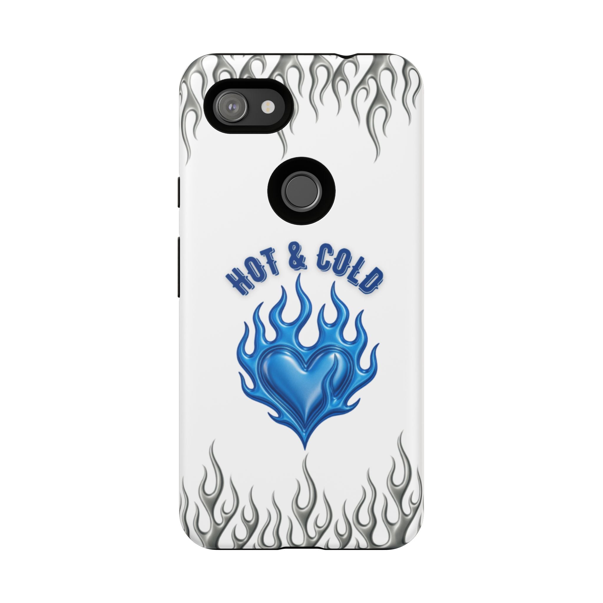 Hot & Cold Blue Flame Heart Phone Case