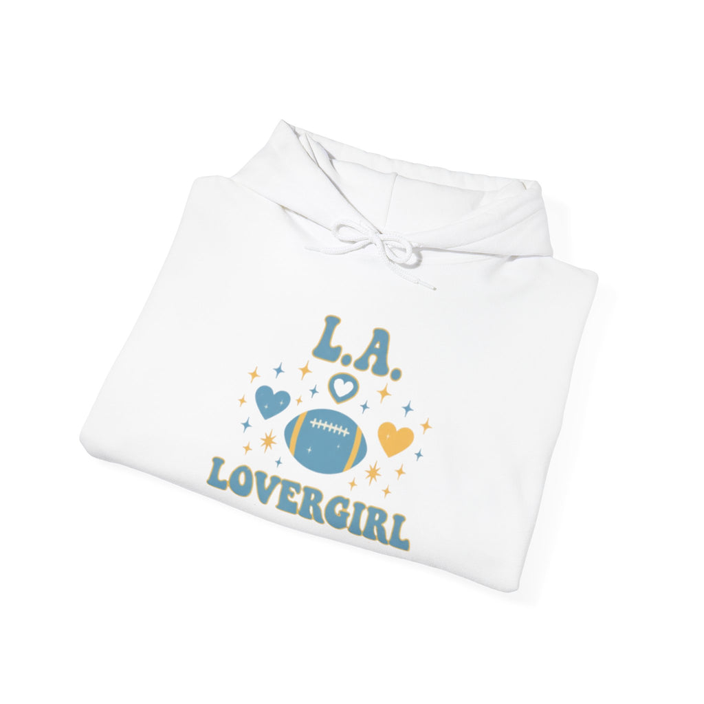 Los Angeles Lovergirl Hoodie — Cute Heart & Football Graphic Pullover
