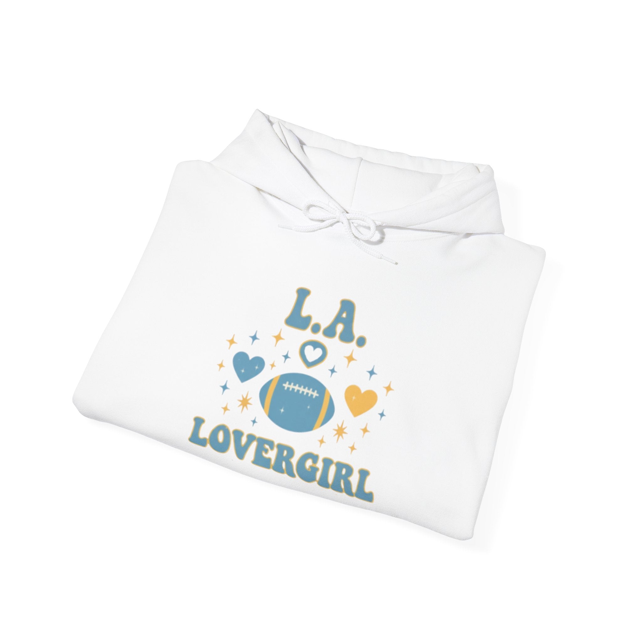 Los Angeles Lovergirl Hoodie — Cute Heart & Football Graphic Pullover