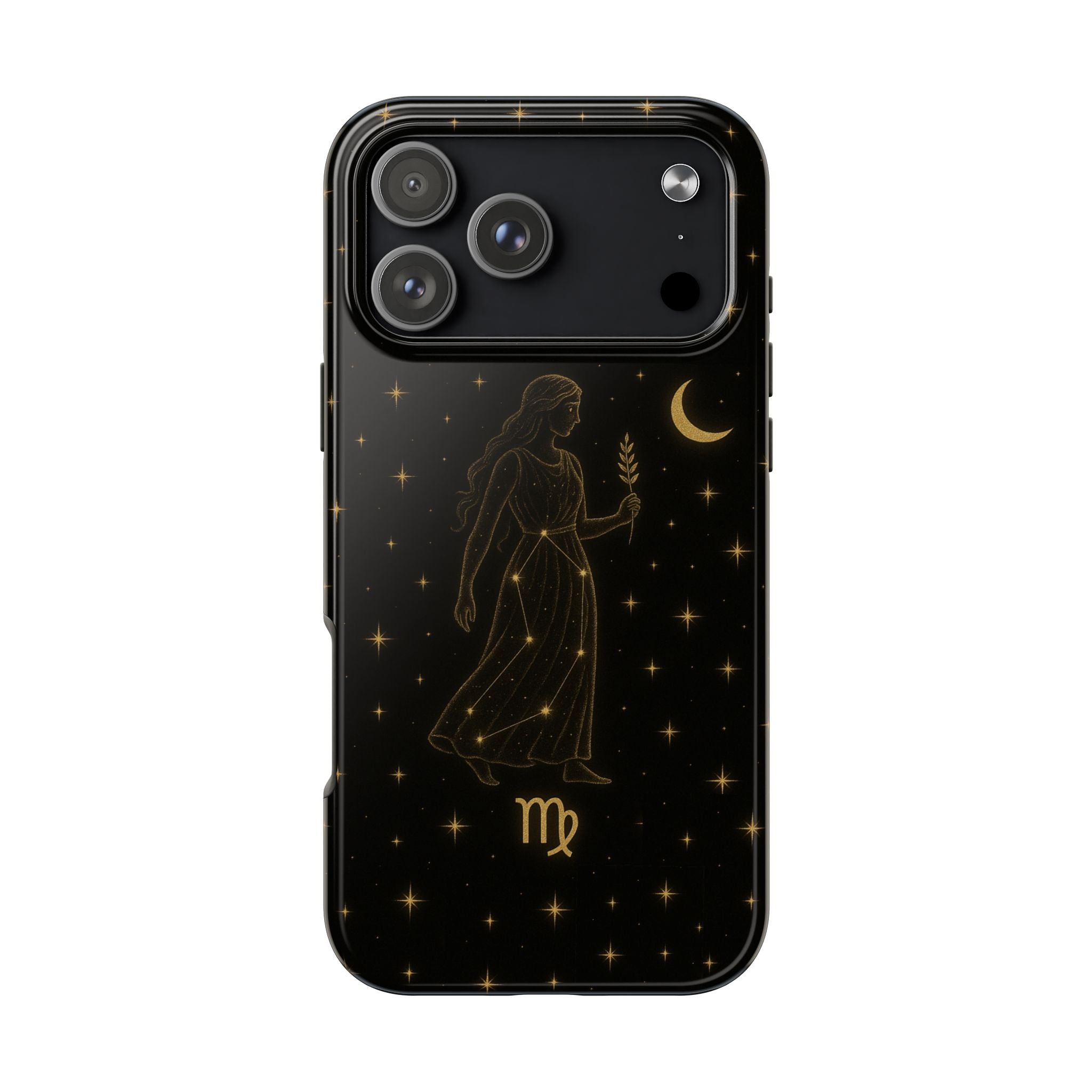 Virgo Tough Phone Case — Gold Constellation Zodiac Design