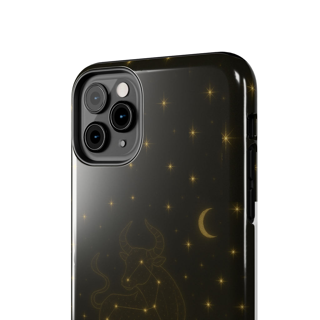 Taurus Constellation Tough Phone Case — Gold Zodiac Bull Phone Case