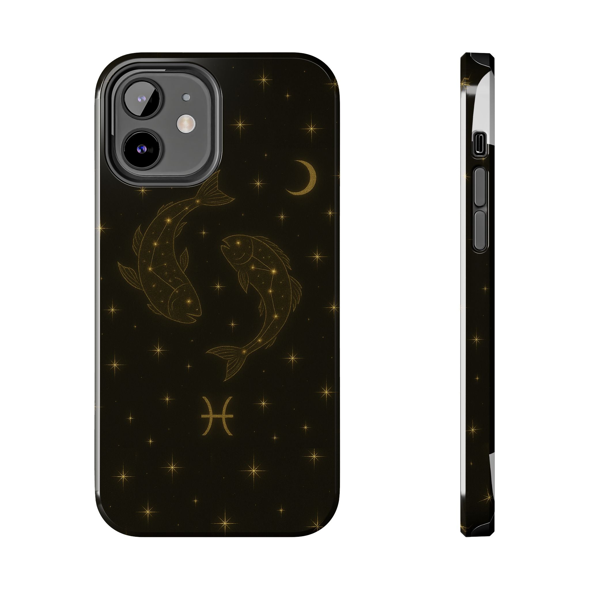Pisces Zodiac Tough Phone Case — Gold Koi Constellation Design
