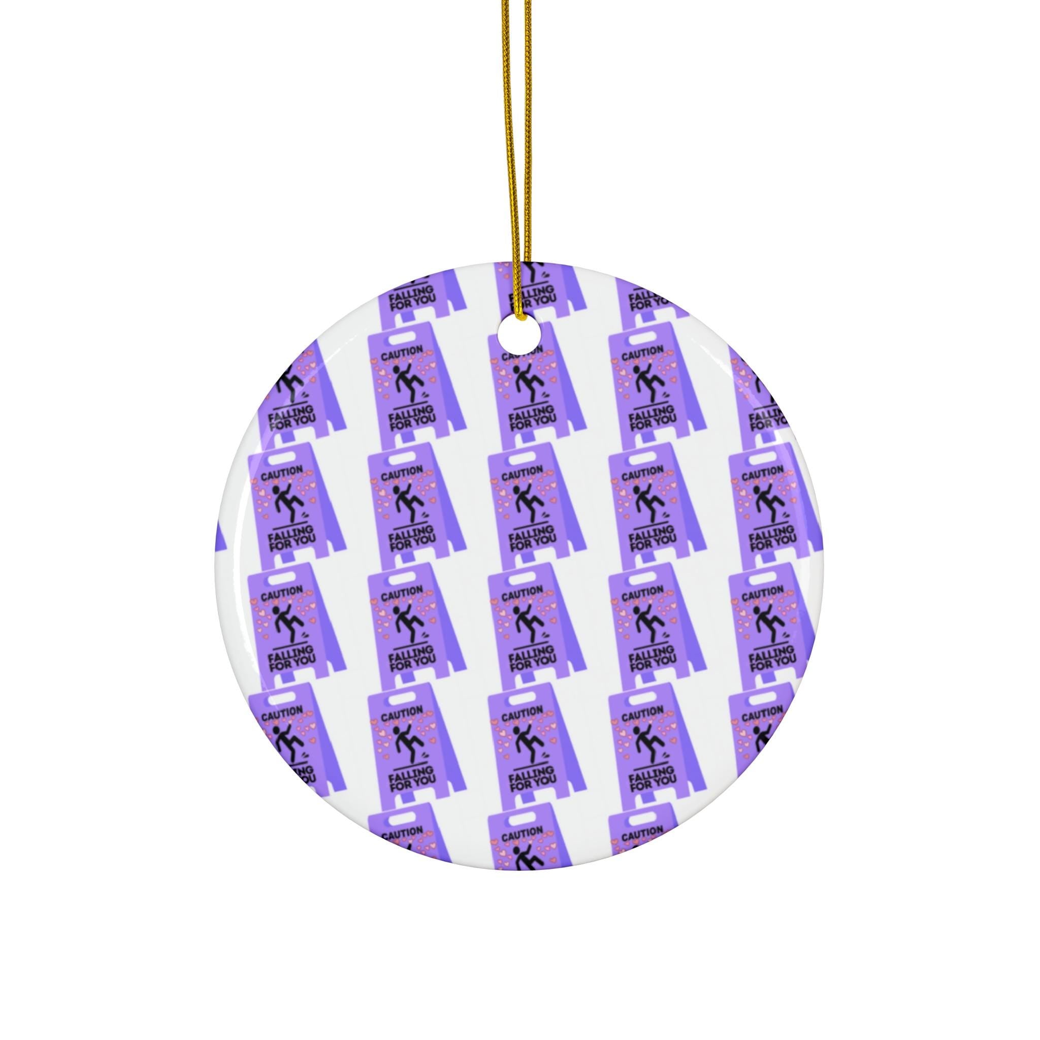 Purple Falling for You Pattern Ornament